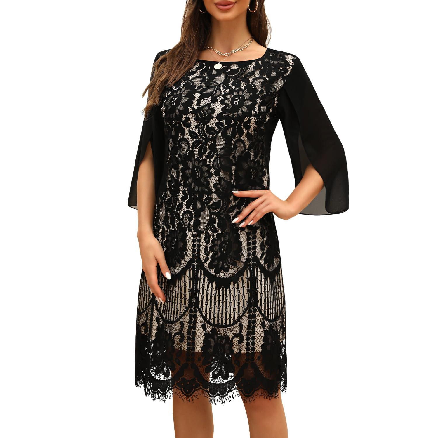 COOAN Wedding Guest Cocktail & Formal Dresses for Women - Lace Sequin Prom Evening Dress - Image 8