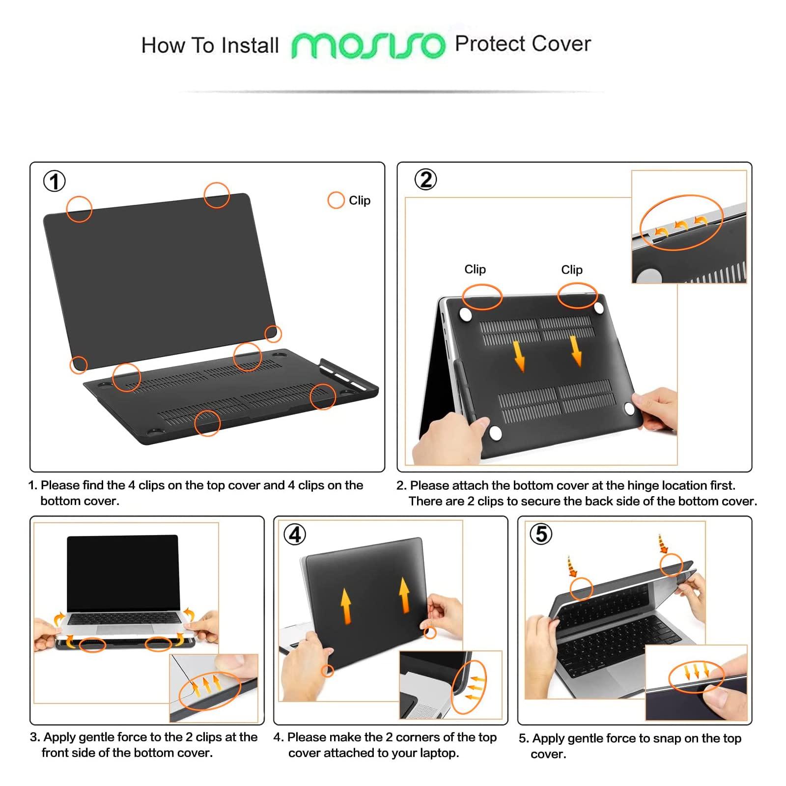MOSISO Compatible with MacBook Pro 14 inch Case 2025 2024 2023 2022 2021 M4 M3 M2 M1 A3112 A3185 A3401 A2918 A2992 A2779 A2442, Plastic Hard Shell&Keyboard Cover&Screen Film&Pouch, Transparent - Image 3