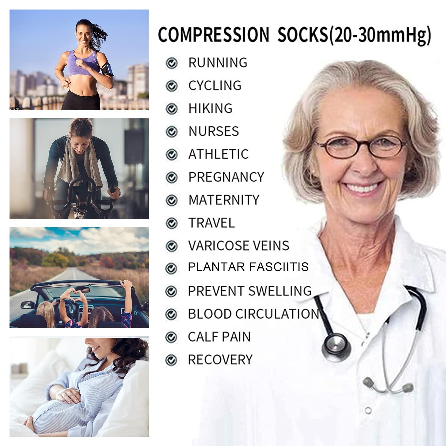 Junely Compression Socks for Women Knee High Stockings for Running Nurses Support Travel Pregnancy Gifts - Image 6