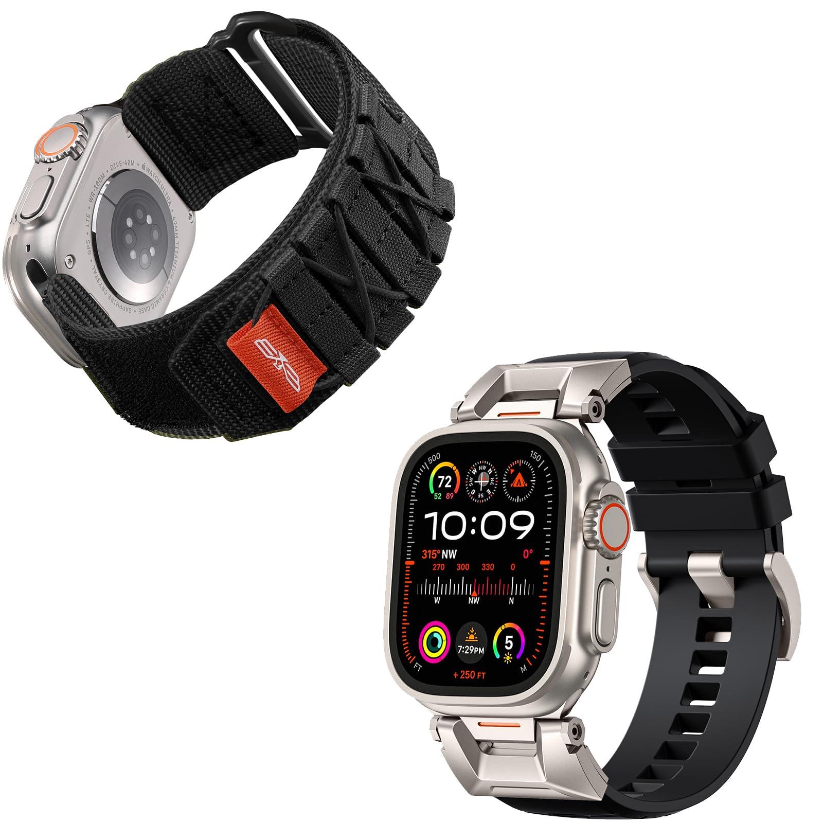 Bandletic R-Nylon and R-Steel Sport Band Compatible with Apple Watch Ultra 2 / Ultra Band for Men