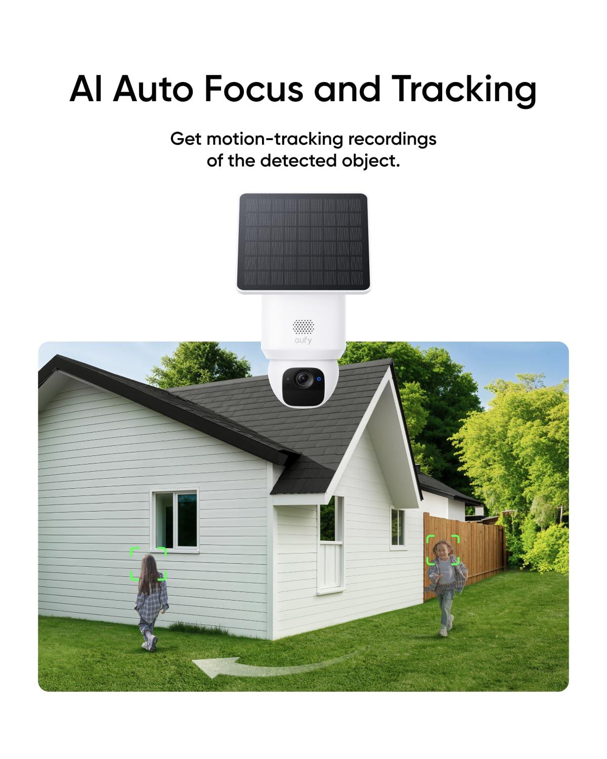 eufy Security SoloCam E30, 4-Cam Kit, Security Cameras Wireless Outdoor, Solar Camera Outdoor Wireless, 360° Pan, AI Tracking, 2K Clarity, No Monthly Fee - Image 3