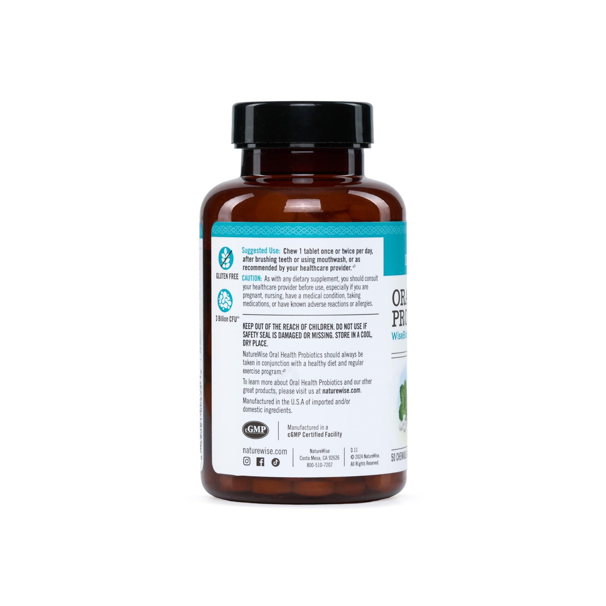 NatureWise Oral Probiotics for Teeth and Gums + Fresh Breath* - Chewable Sugar-Free Mint Tablet - Lactobacillus reuteri Chewable - Oral Health Probiotics For Kids & Adults - 50 Count[50-Day Supply] - Image 11