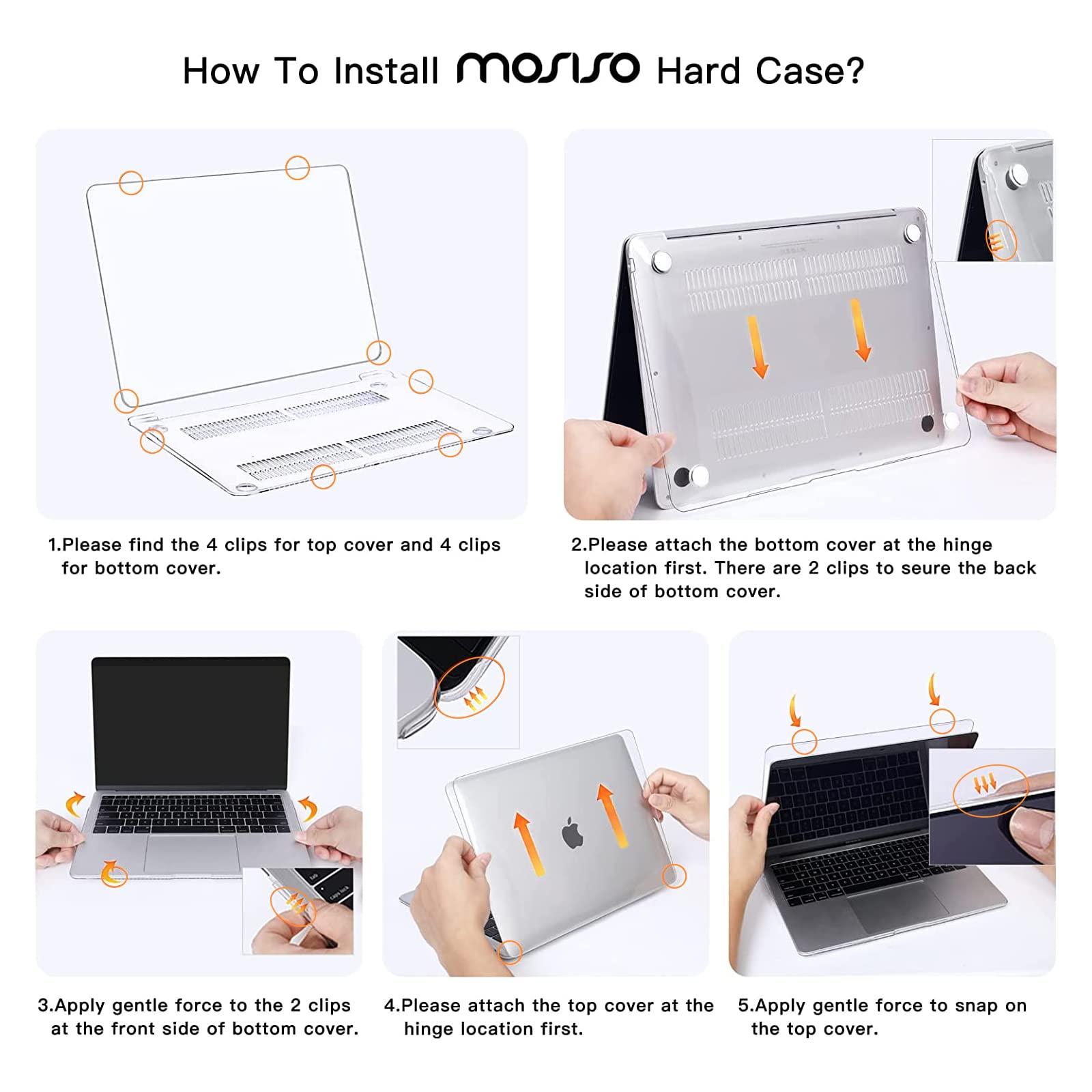 MOSISO Compatible with MacBook Air 13 inch Case 2022 2021 2020 2019 2018 Release A2337 M1 A2179 A1932 Touch ID, Plastic Hard Shell Cover&Keyboard Cover for MacBook Air 13.3 inch Case, Transparent - Image 4