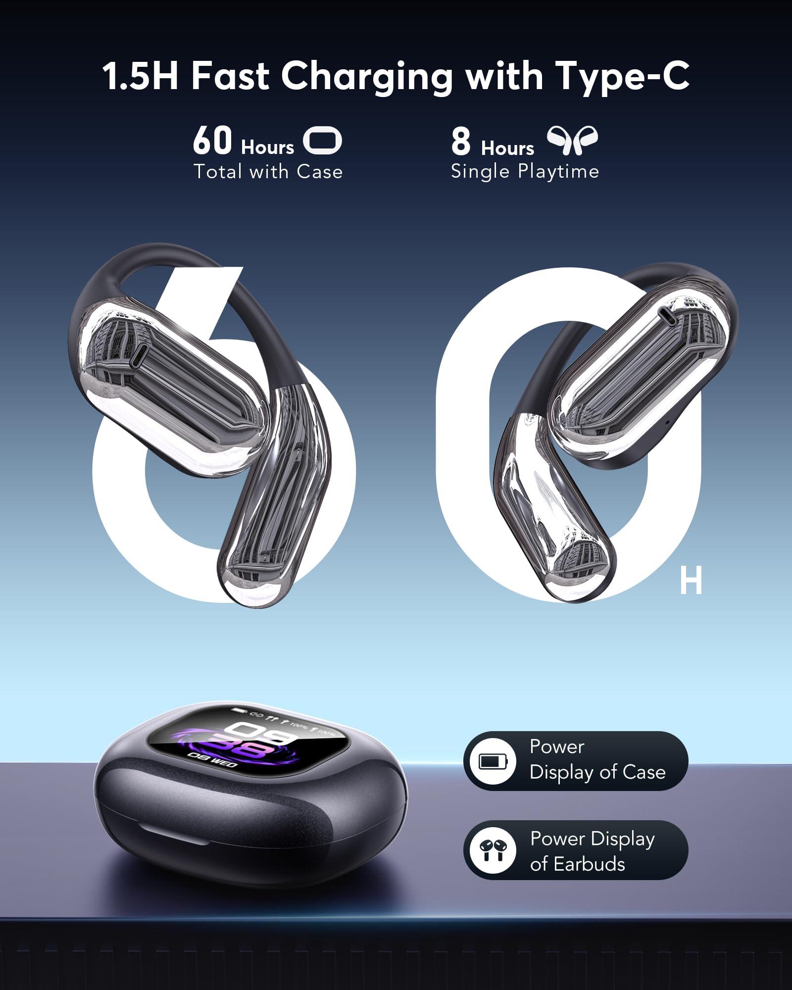 AI Language Translation Earbuds, Bluetooth 5.4 Headphones Translator for 144 Languages & Accents, OWS LCD Touch Screen Real-Time Earphones Fit iOS and Android Ideal for Travel Business Learning, Black - Image 6