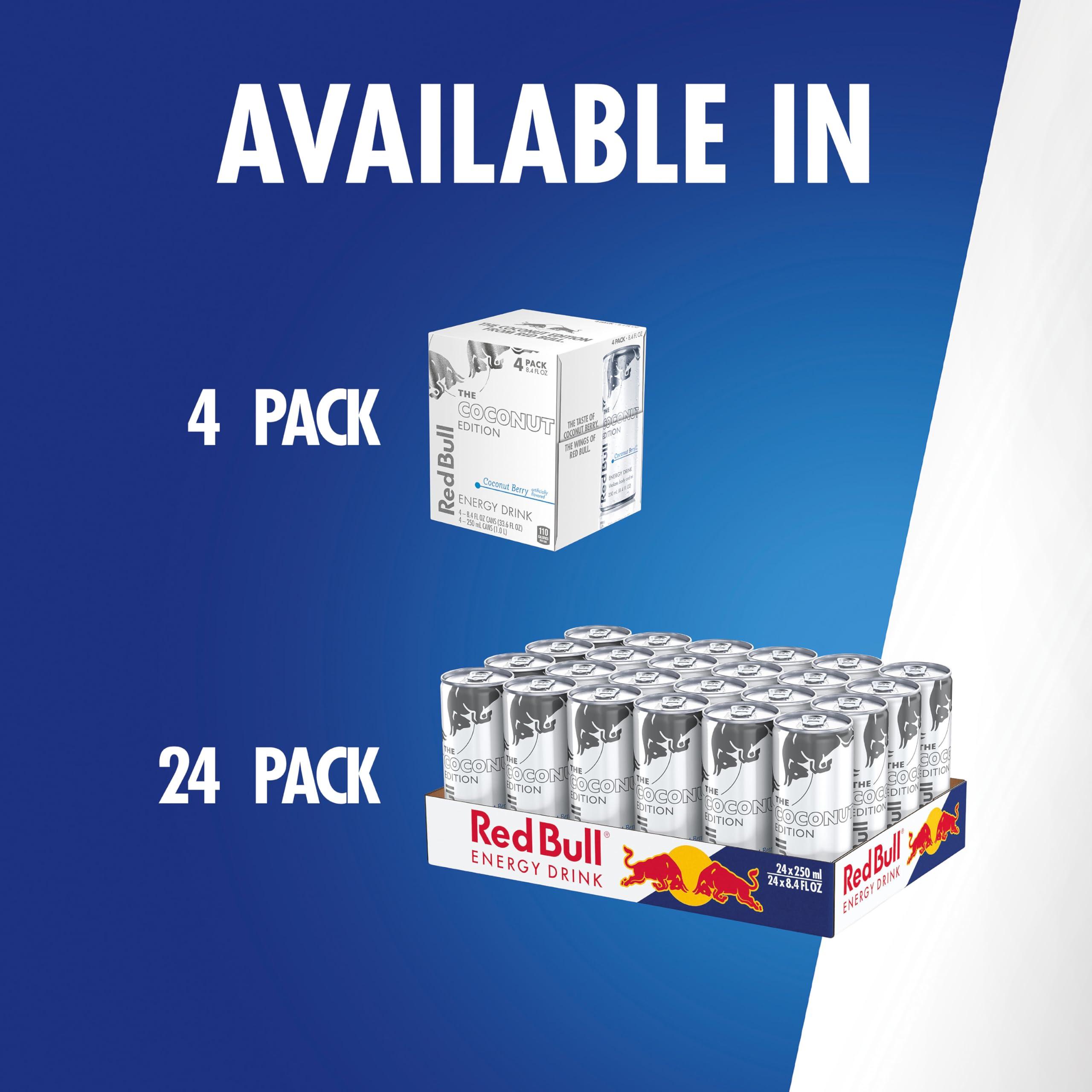 Red Bull Coconut Edition Energy Drink, Coconut Berry, with 80mg Caffeine plus Taurine & B Vitamins, 8.4 Fl Oz, Pack of 24 Cans - Image 8
