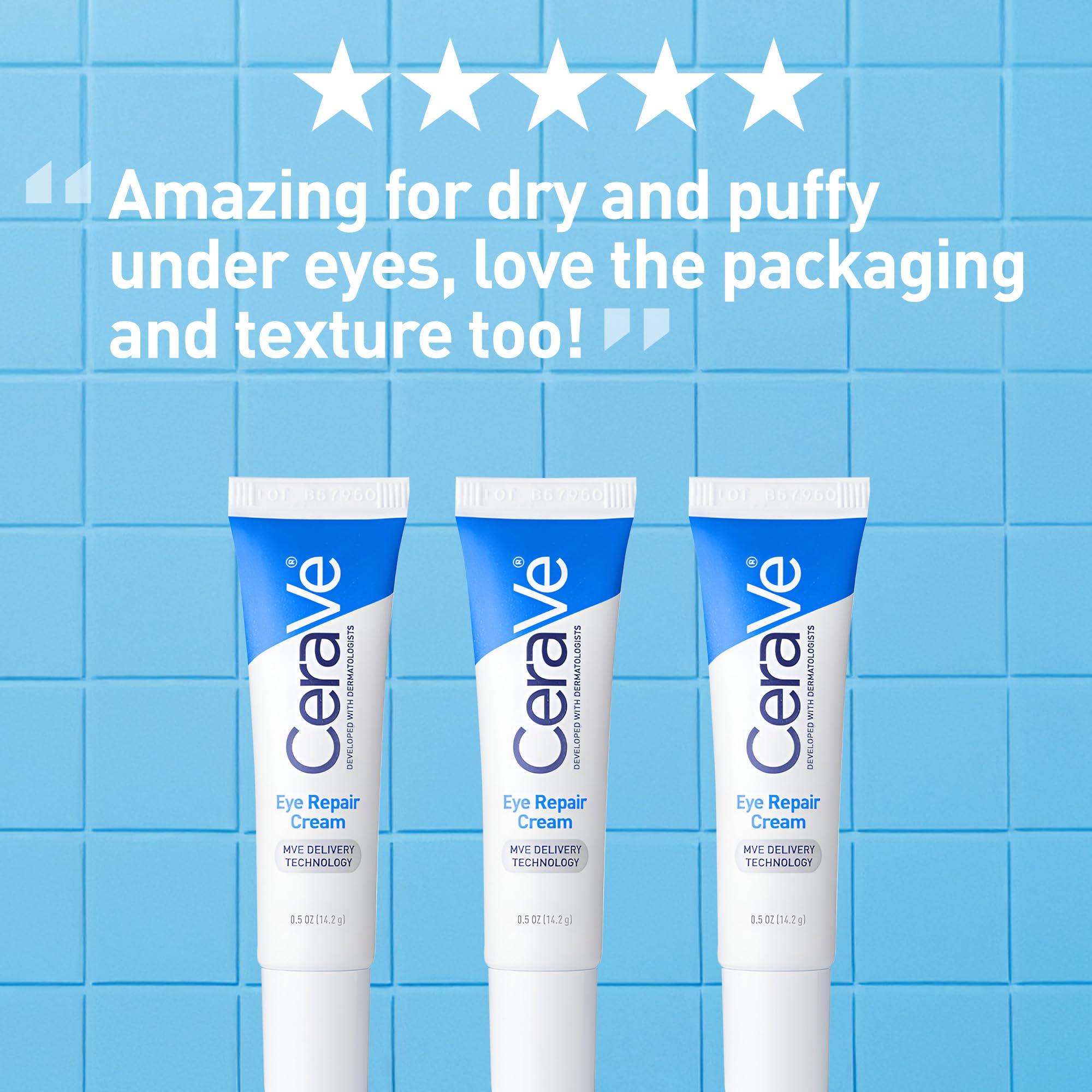 CeraVe Eye Repair Cream, Under Eye Cream For Puffiness And Bags Under Eyes, Hyaluronic Acid + Niacinamide + Marine Botanical Complex, Oil Free & Opthalmologist Tested - Image 5