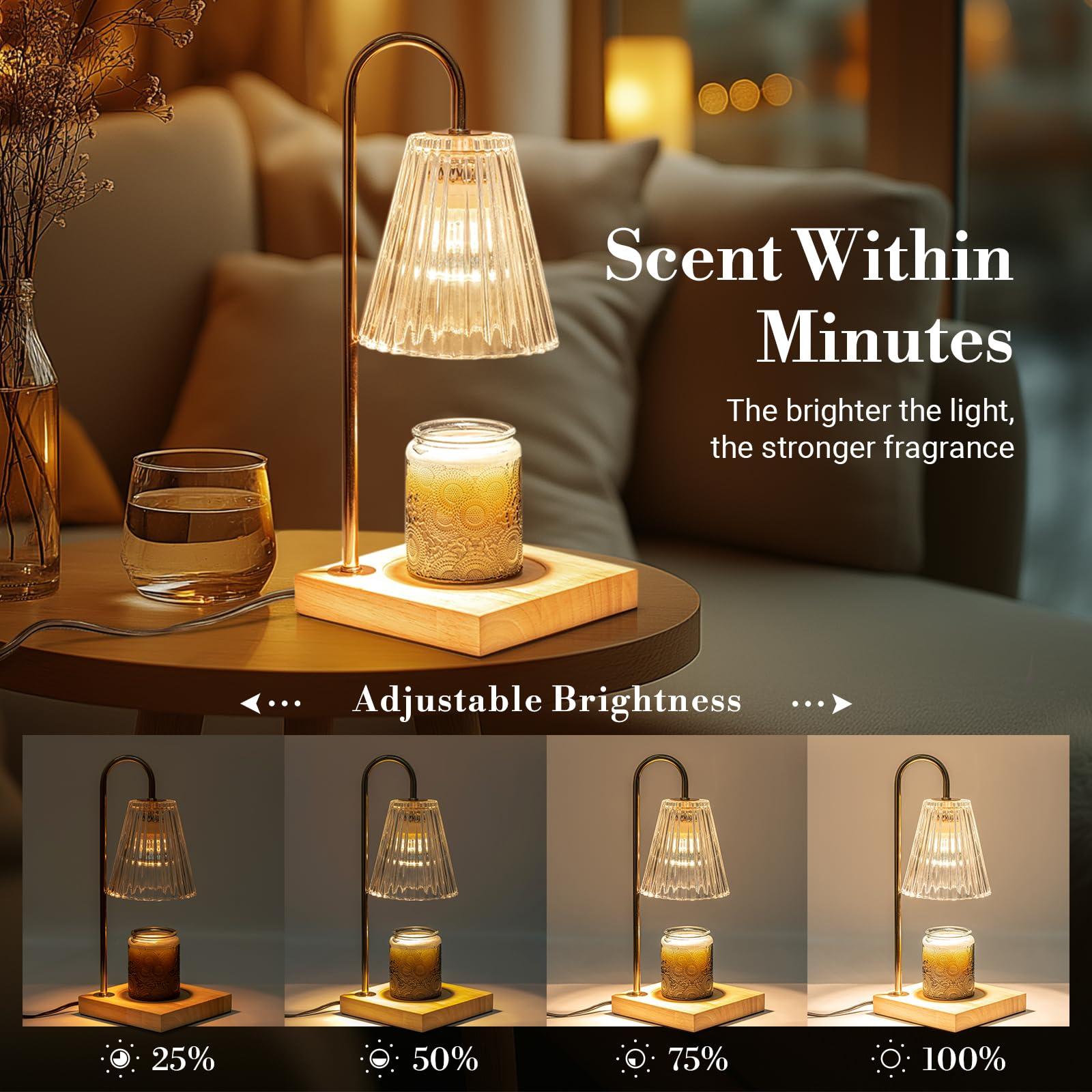 Marycele Candle Warmer Lamp with Timer Dimmer, Birthday Gifts for Mom Women Friend Sister, House Warming Gift New Home, Vintage Clear Wax Melt Warmer, Dorm Room Office Apartment Home Decor - Image 5