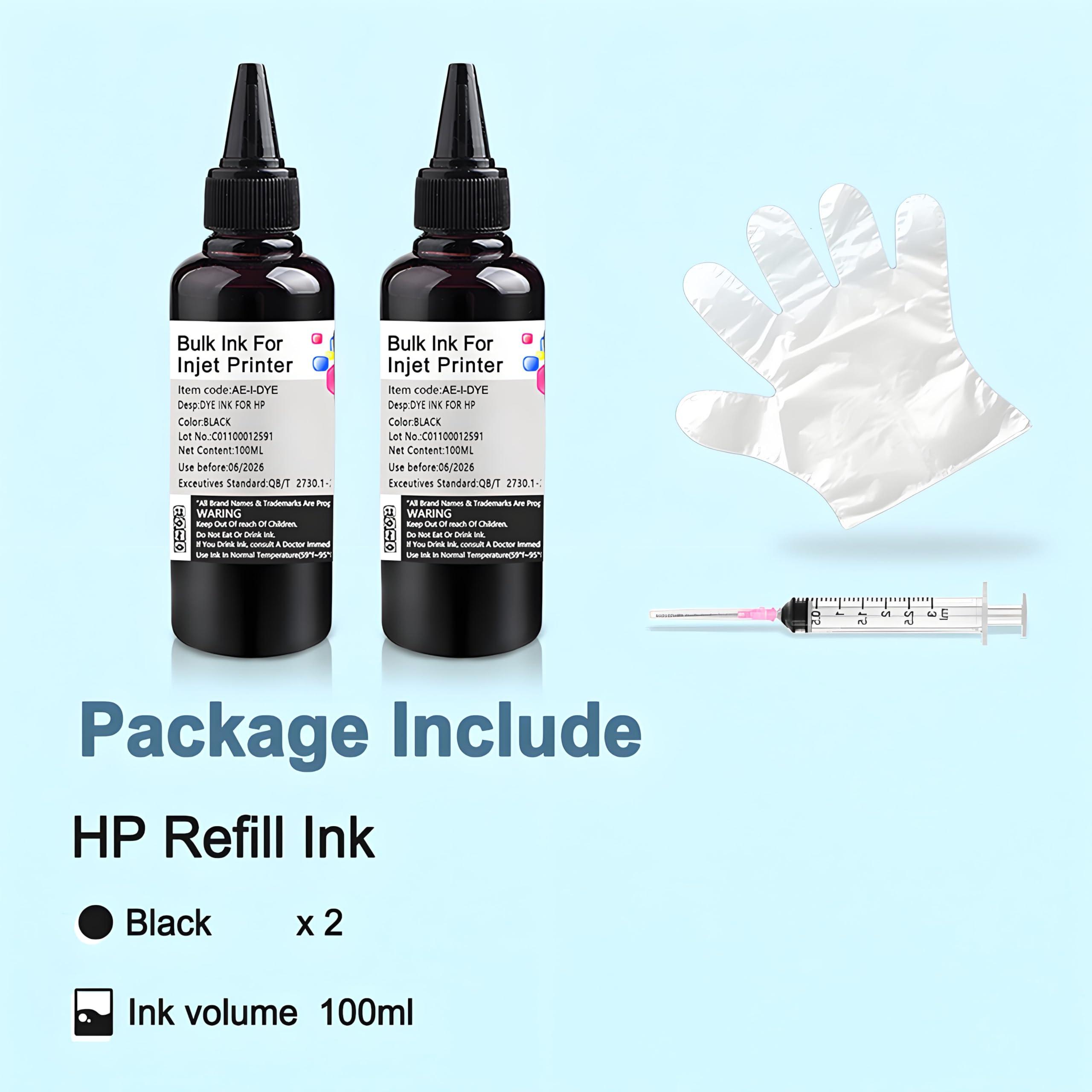 KSUMEI Ink Refill Kit for HP 21 22 60 61 62 63 64 65 67 67XL 94 95 96 564 711 901 902 920 932 933 934 940 950 951 952 970 971 Ink Cartridge Bottle (2*Black, 100 ml) - Image 4