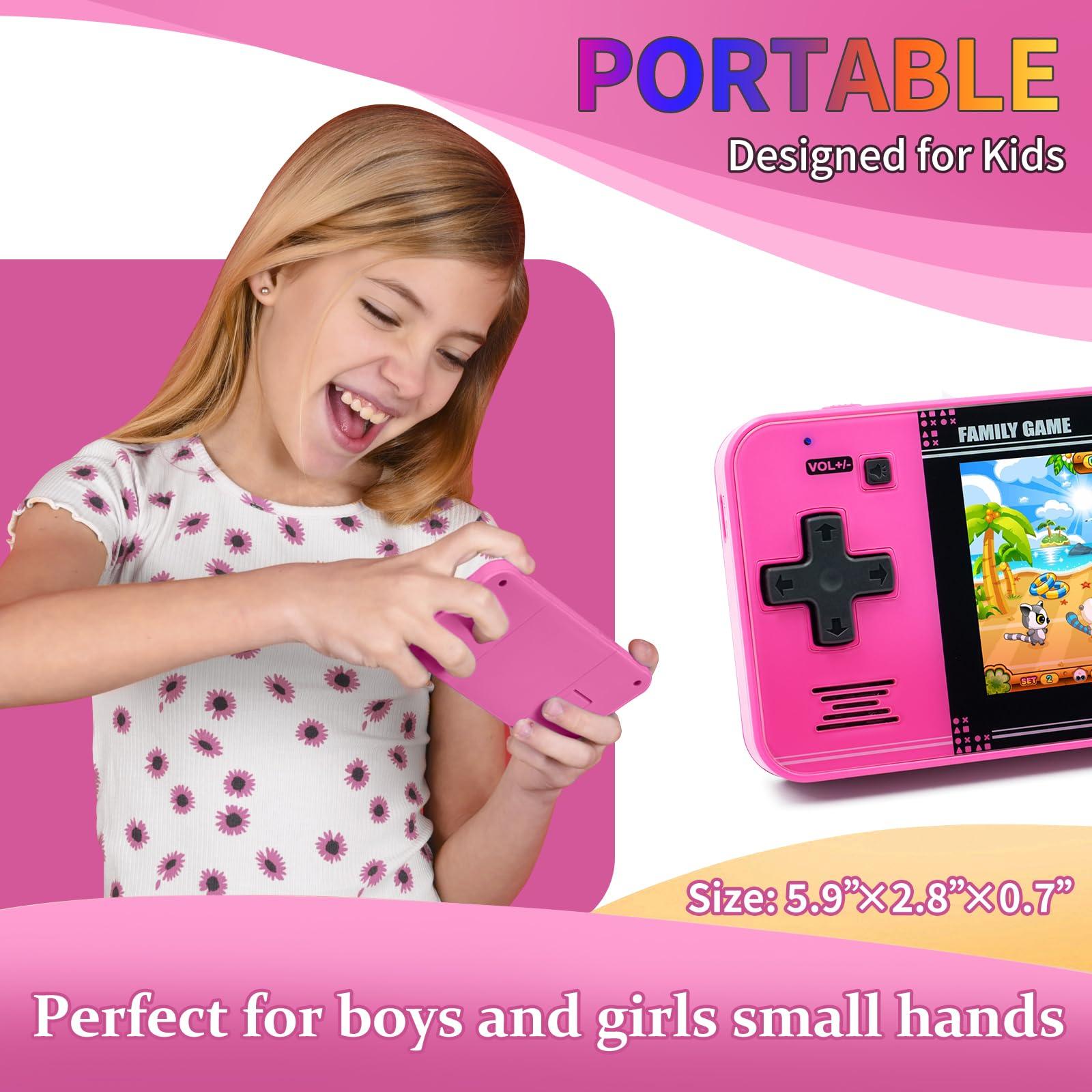 Handheld Game for Kids -Preloaded 220 Retro Video Games, Portable Gaming Player with Rechargeable Battery 3.0" LCD Screen, Mini Arcade Electronic Toy Gifts for Boys Girls (Red) - Image 4