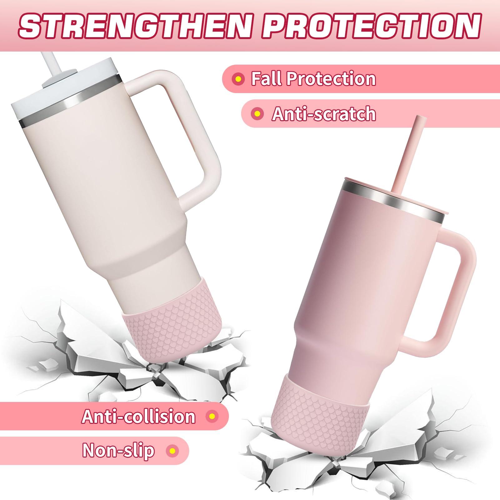 WUQID Heart Shaped Texture Silicone Boot Compatible with Stanle Quencher H2.0 IceFlow Flip 20oz 30oz 40oz,Hydroo Flask 12-24oz - Image 3