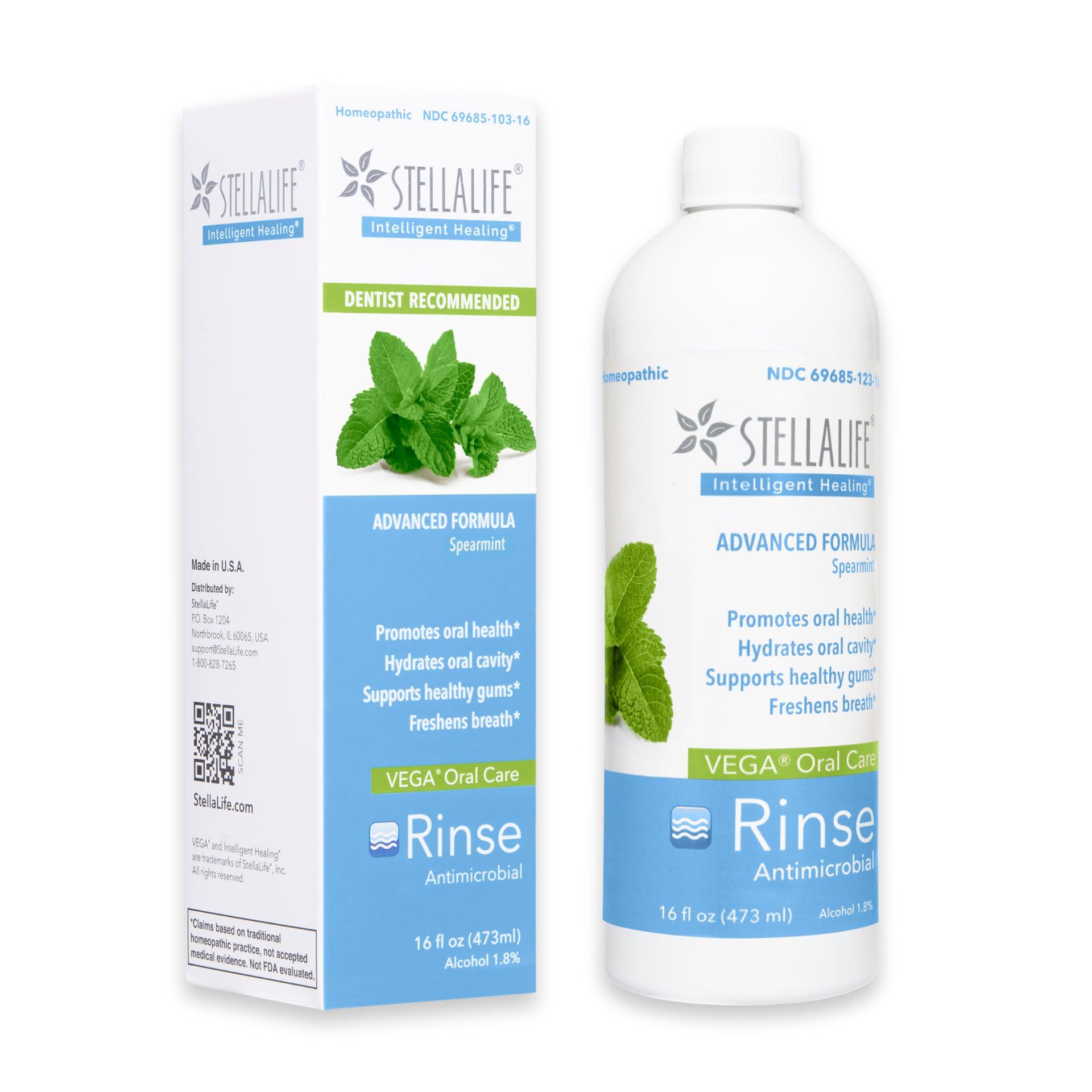 StellaLife Oral Rinse: Dry Mouth Mouthwash, Natural Daily Dental Hygiene for Healthy Gums, Fresh Breath, Sugar Free, Propolis, Xylitol, Advanced Healing After Dental Procedures (16 fl oz, Spearmint) - Image 1