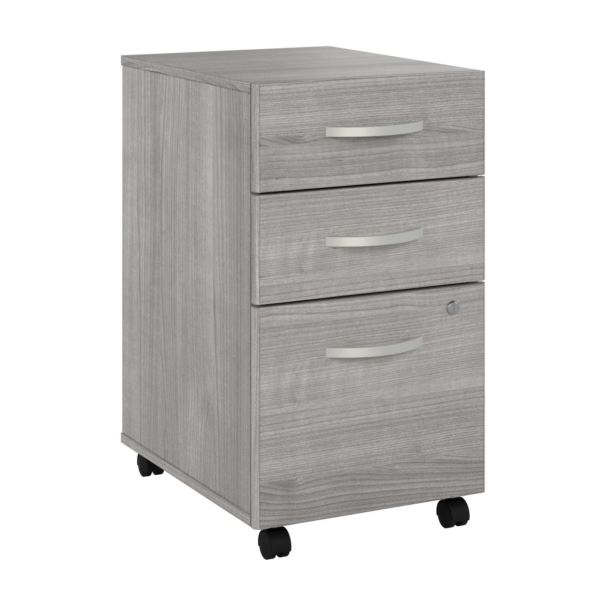 Bush Business Furniture Studio C 3 Drawer Mobile File Cabinet in Platinum Gray - Assembled, Rolling Document Storage for Home or Professional Office