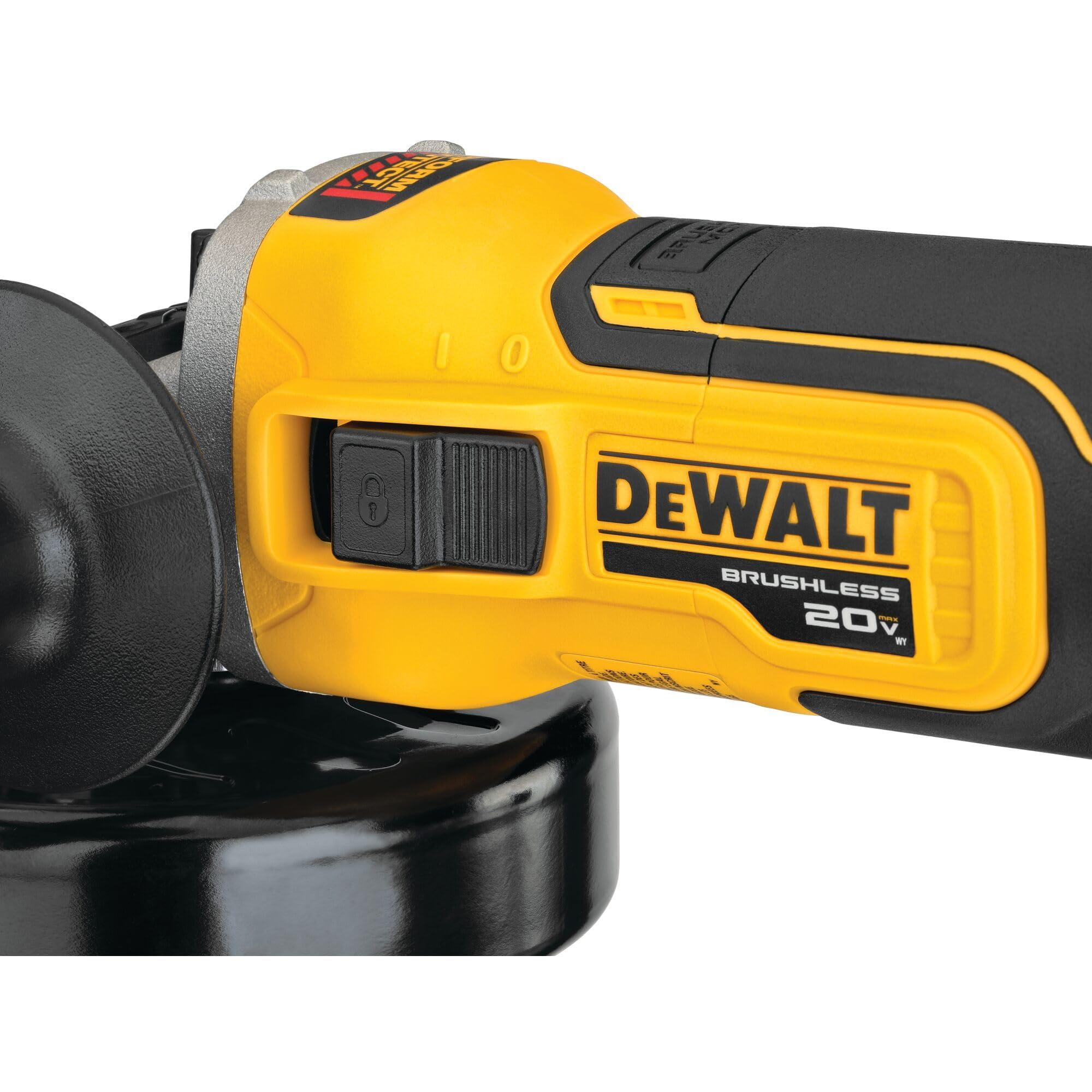 DEWALT 20V MAX* XR Angle Grinder with Kickback Brake, Slide Switch, 4-1/2-Inch, Tool Only (DCG405B) - Image 5