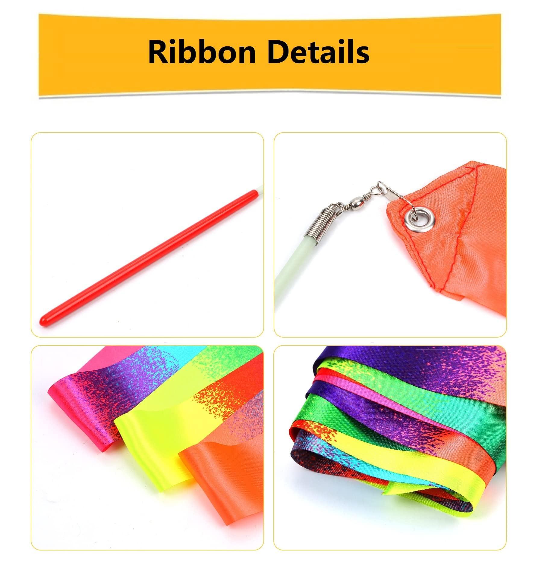 dervea 20 Pack Ribbon Dancing Wands Party Favors for Kids, Rainbow Birthday Decorations, Princess Party Supplies, Girls Party Games, Gymnastics Goody Bag Stuffers (Rainbow) - Image 5