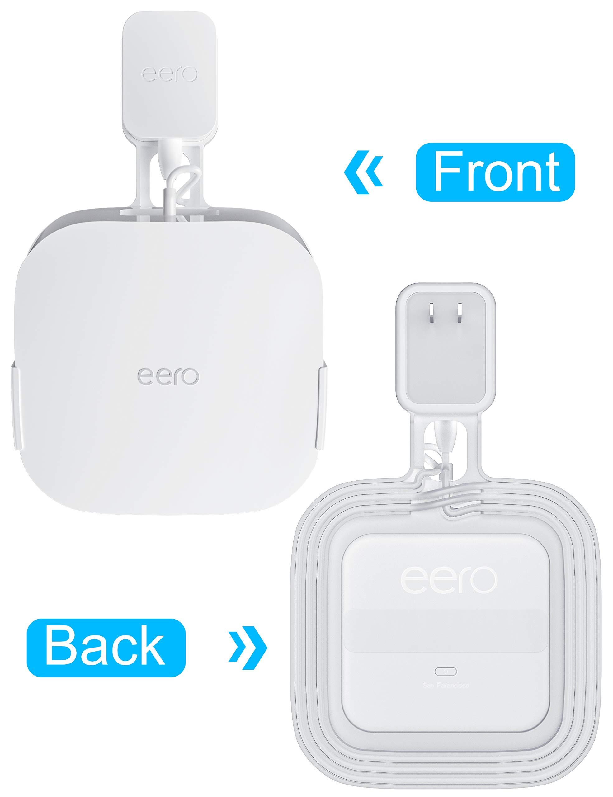 COOLWUFAN Wall Mount Holder for eero Pro 6/6E Home WiFi System - Simple and Sturdy Stand Bracket for Tri-Band Mesh Wi-Fi 6 System (White, 3 Pack) - Image 3