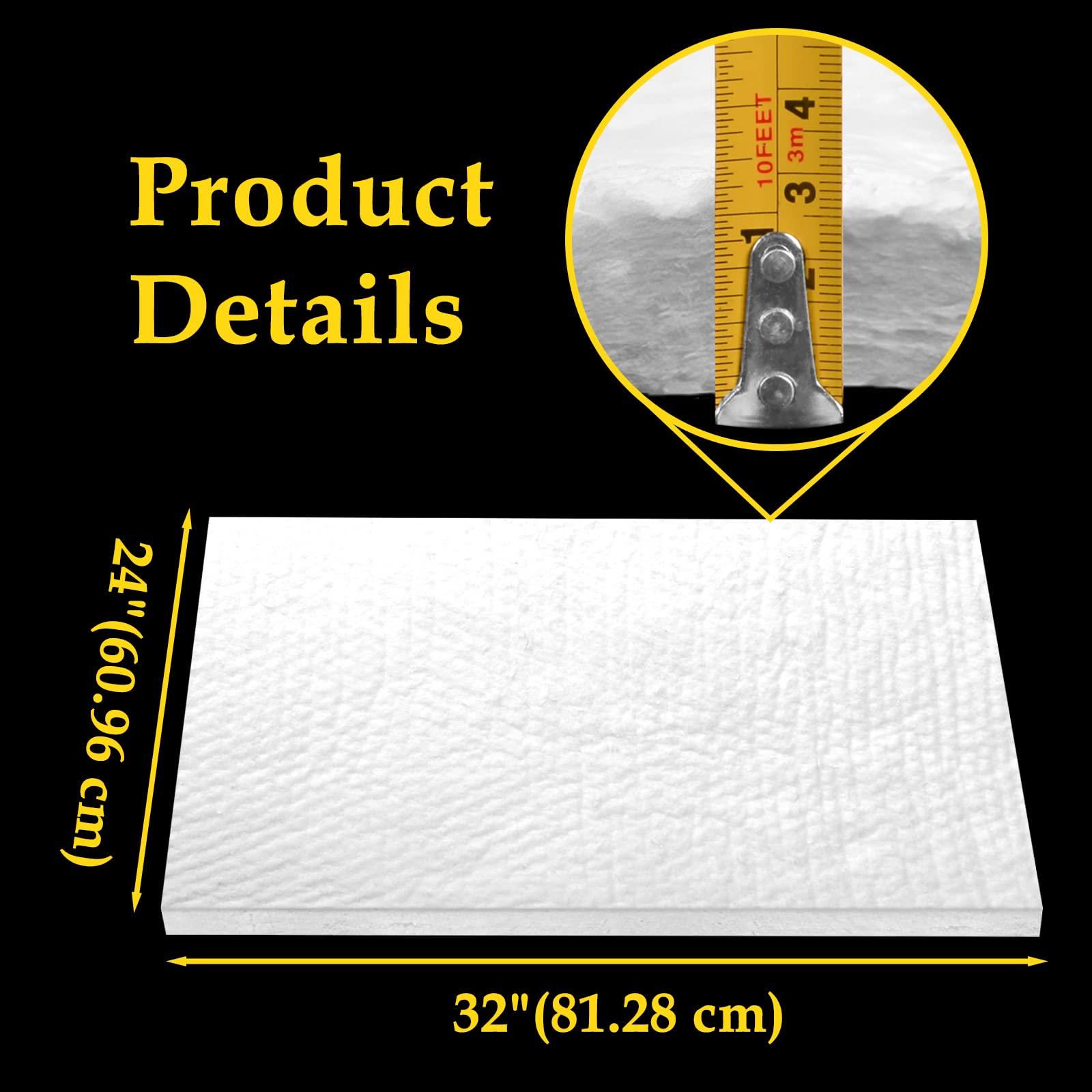 32" x24" x1" (Thick) Ceramic Fiber Blanket Fireproof Insulation Baffle Rated to 2400F, High-Temperature Resistance for Oven Stoves, Kilns, Forges - Image 2