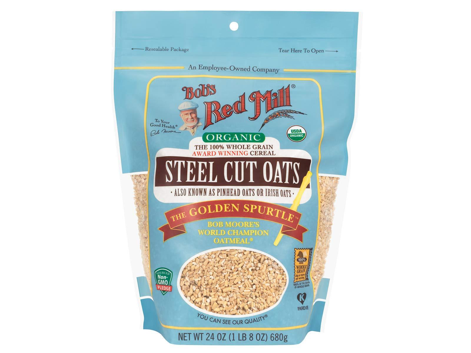 Bob's Red Mill Oats Steel Cut Organic, 24-ounces (Pack of 4) ( Value Bulk Multi-pack)