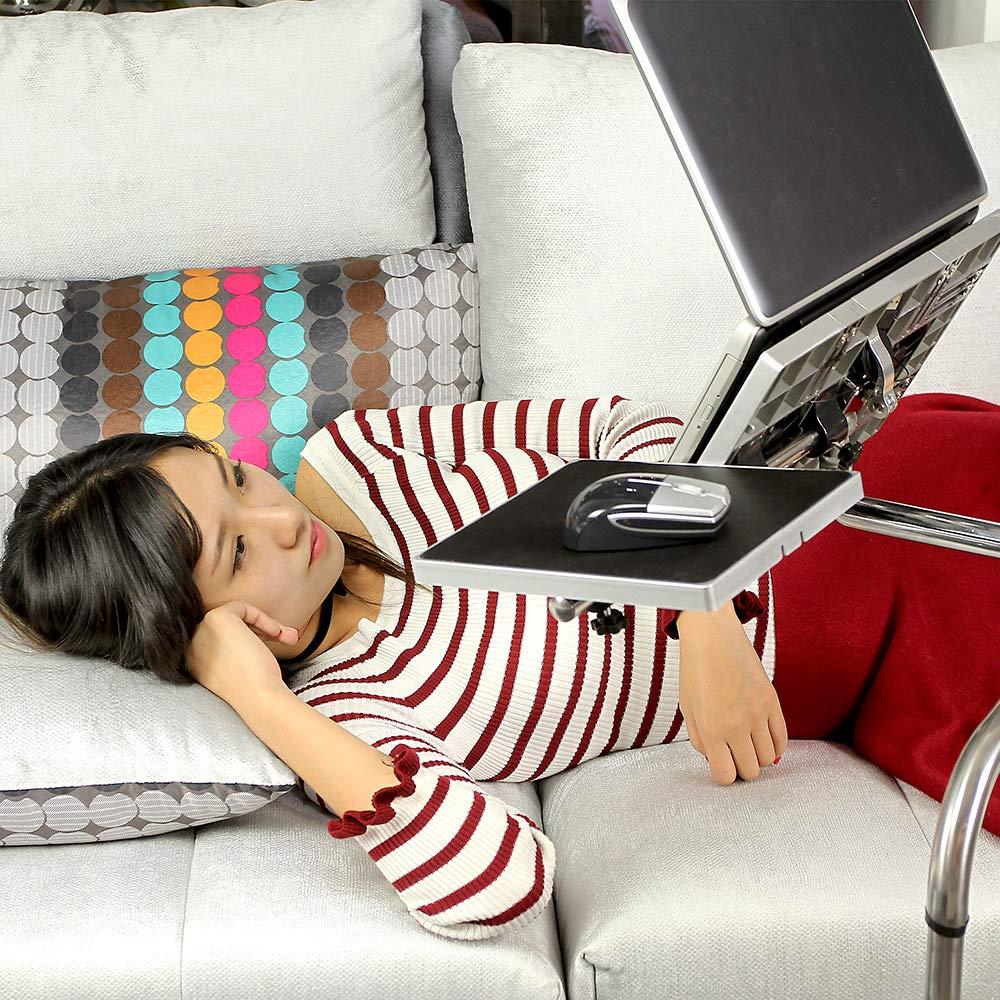Laptop Mouse Stand Mount Workstation Video Game Chair or Round Bar Mounted Keyboard Tray PC Platform Armrest Wrist Rest Pad 360° Adjustable Fall Prevention Home Office Computer Furniture supplies gift - Image 5