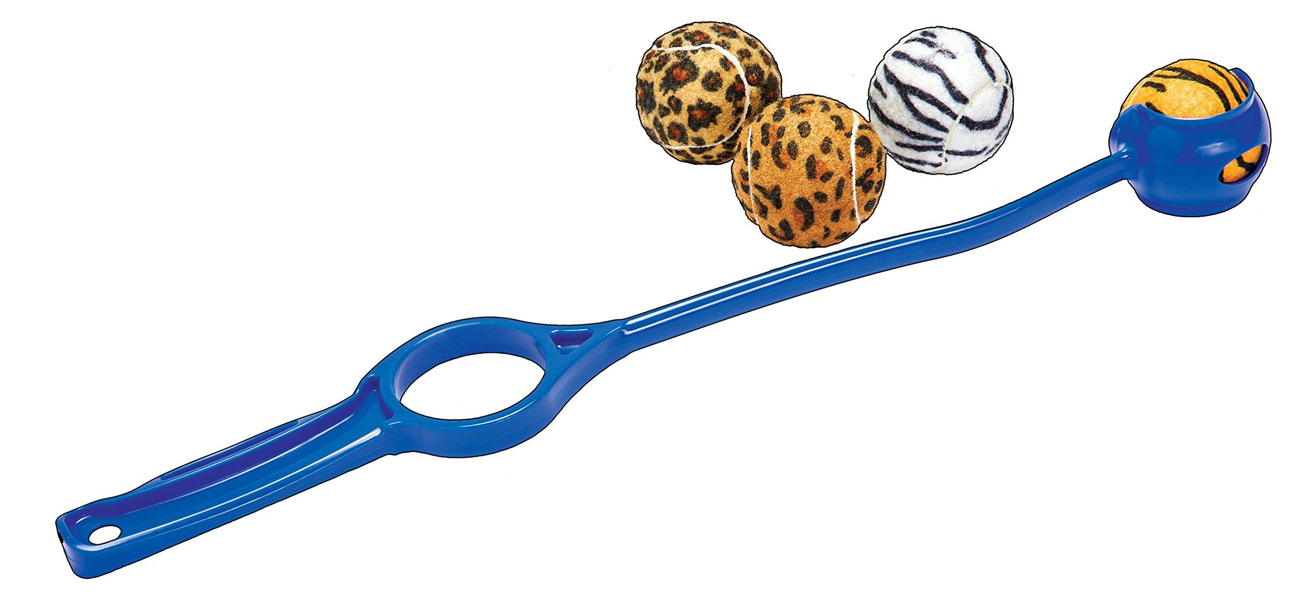 Unique Sports Launch-It Dog Ball Launcher with 4 Animal Print Squeaker Balls - Image 1