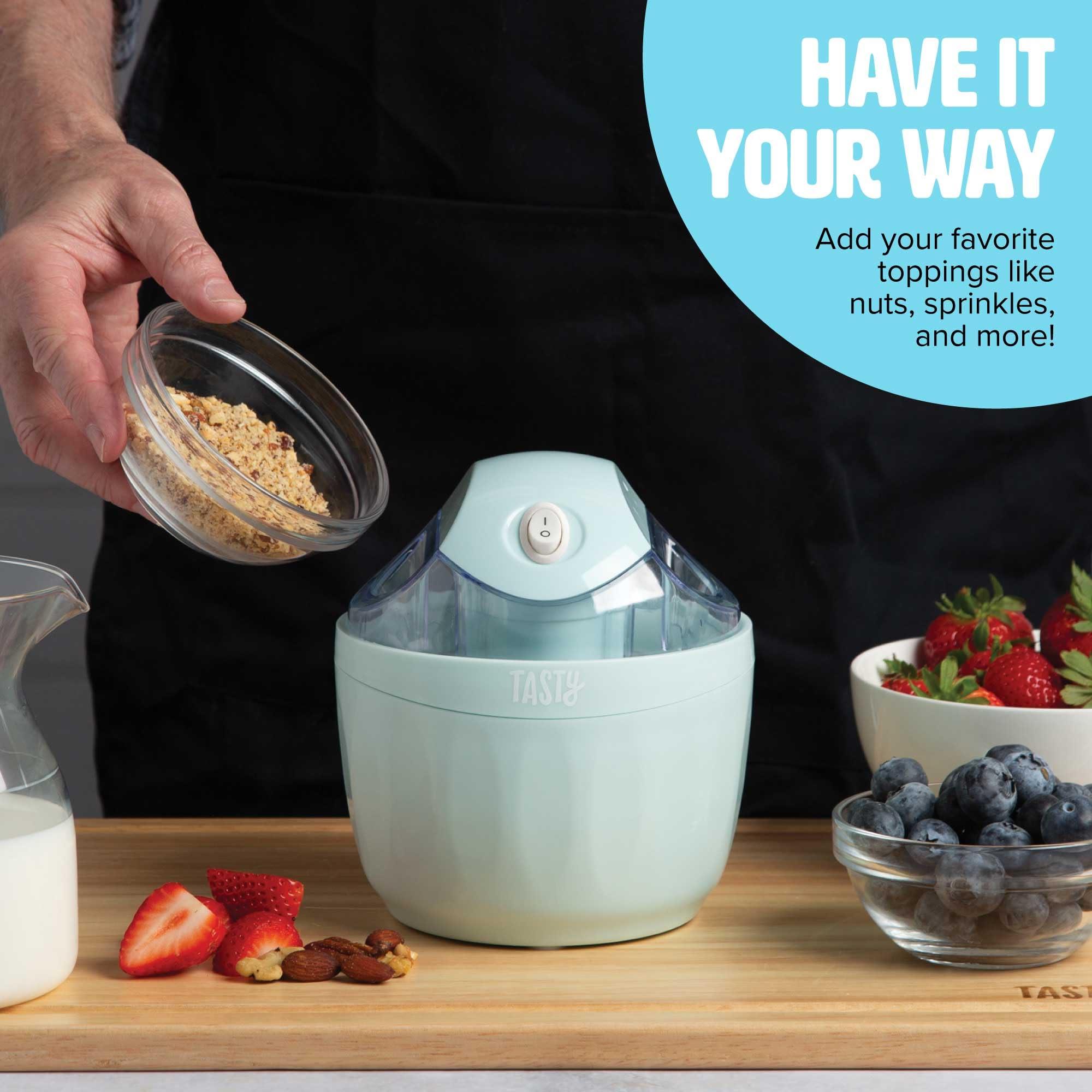 Tasty Mini Ice Cream Maker, Make Ice Cream, Sorbet, Frozen Yogurt, Gelato, Desserts, Quick Results, Single-Serve, Aqua - Image 4