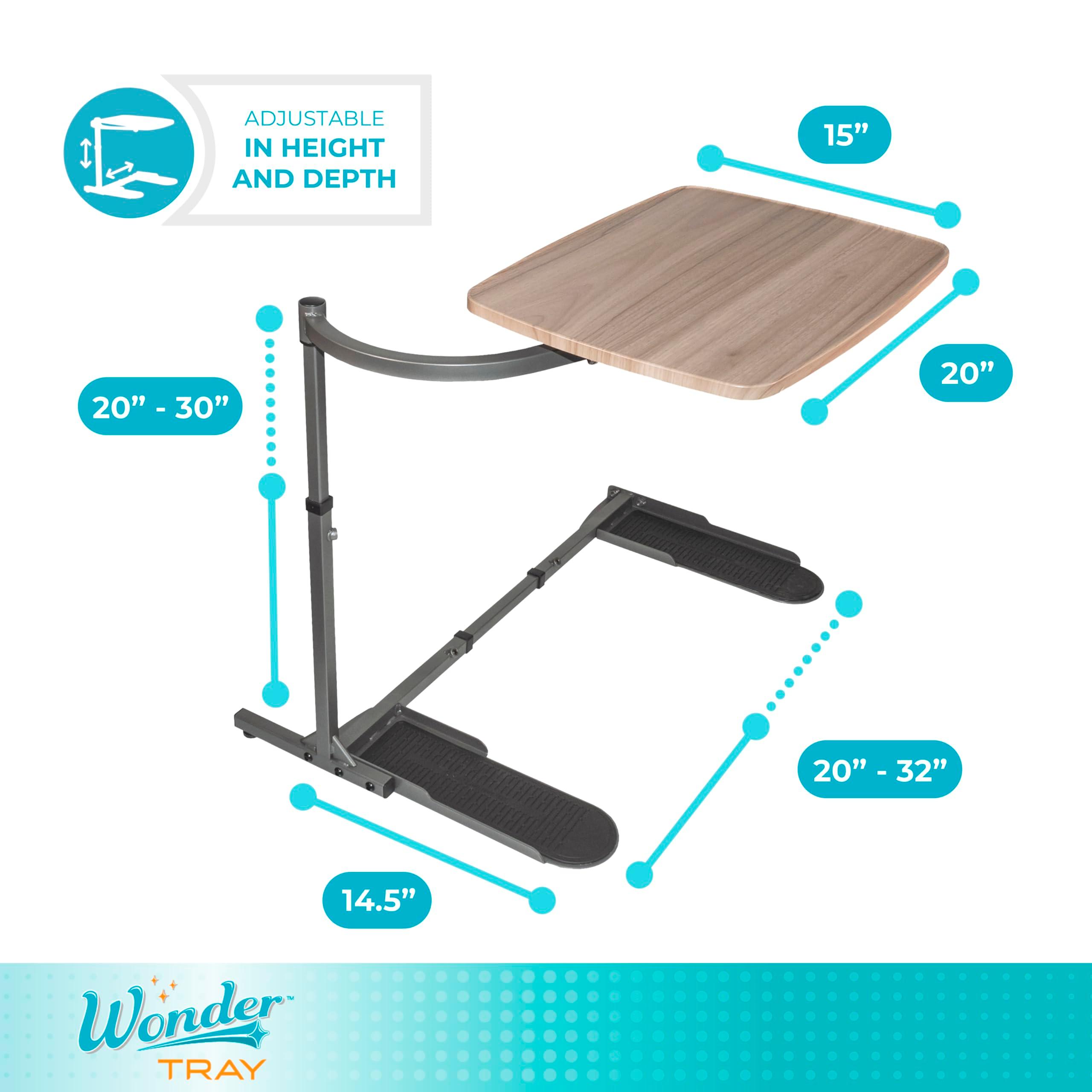 Stander Wonder Tray, Adjustable Swivel Table, Large Laptop Stand, Couch Desk, Side Tables & Gaming Bench, TV-Trays for Eating on Couches, Chairs, Recliners, Ash Gray - Image 3