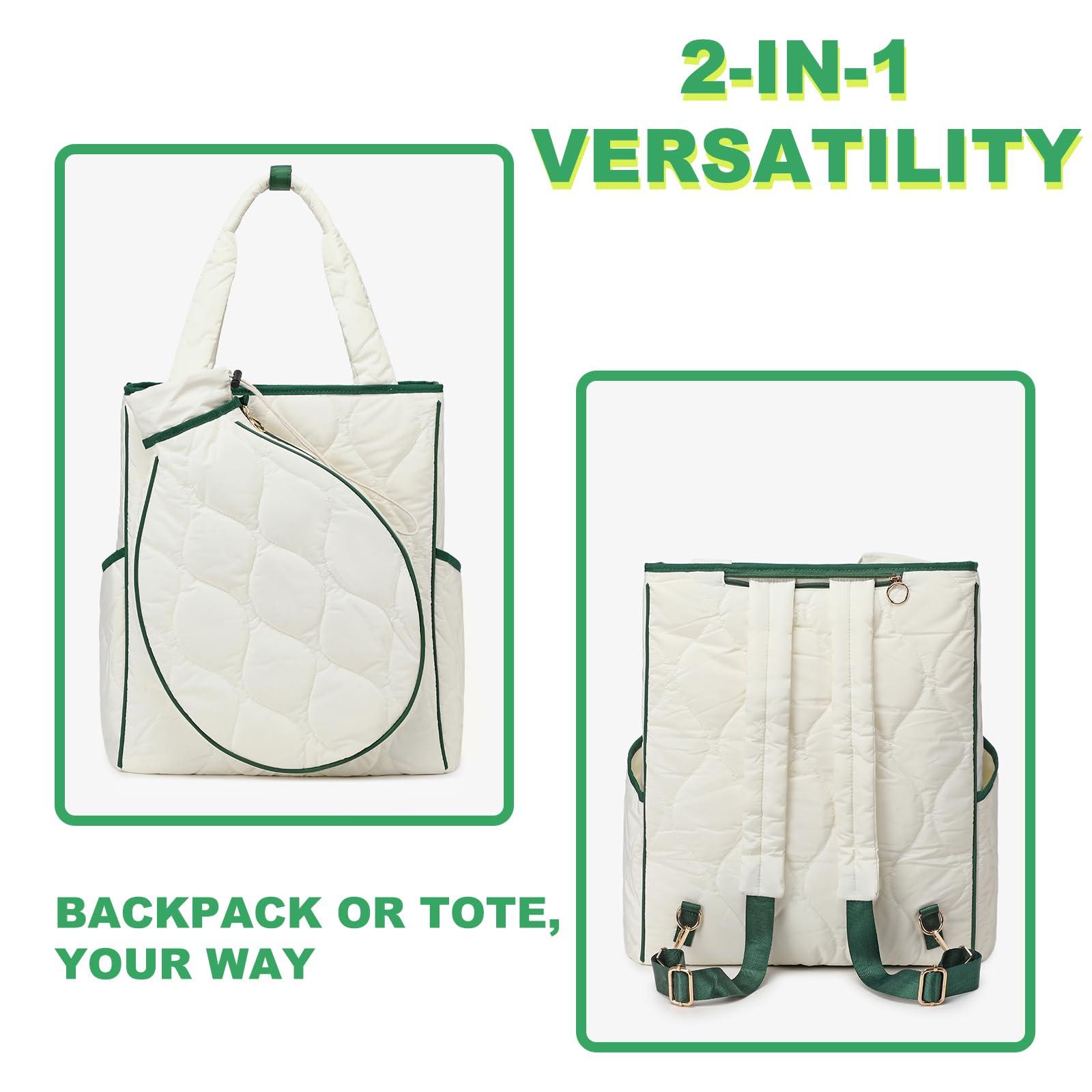 CCGTIOR 2-in-1 Tennis Tote Bag & Tennis Racket Backpack – Extra-Large Quilted Pickleball Racquet Bags, Water-Resistant & Lightweight for Men & Women - Image 5