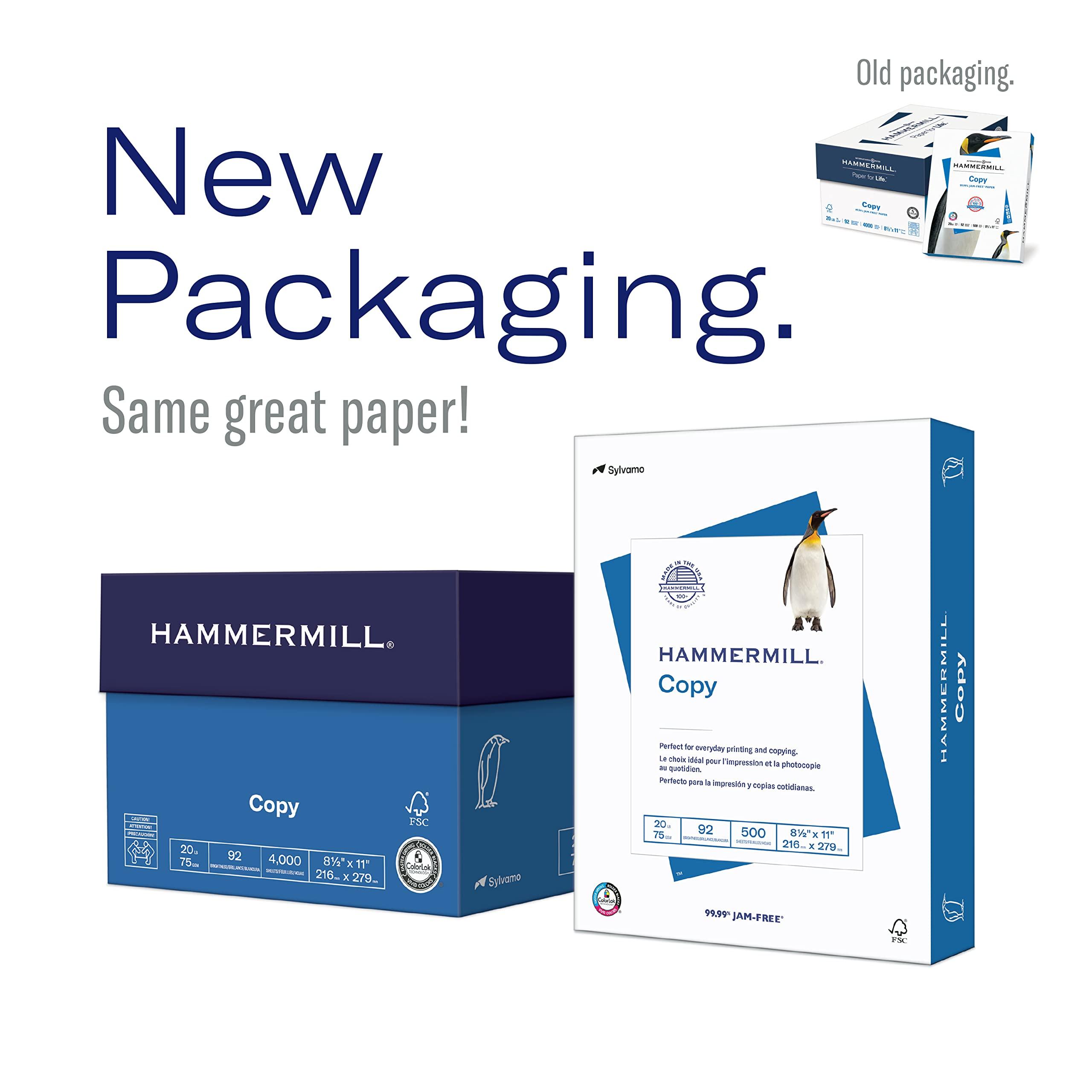 Hammermill Printer Paper, 20 Lb Copy Paper, 8.5 x 11 - 8 Ream (4,000 Sheets) - 92 Bright, Made in the USA - Image 5