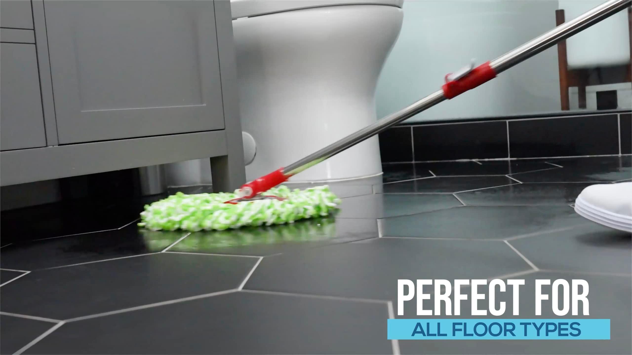 SIMPLI-MAGIC 79349 Spin Mop Cleaning System with 3 Microfiber Mop Heads, Red/GRAY,Red/Black - Image 8