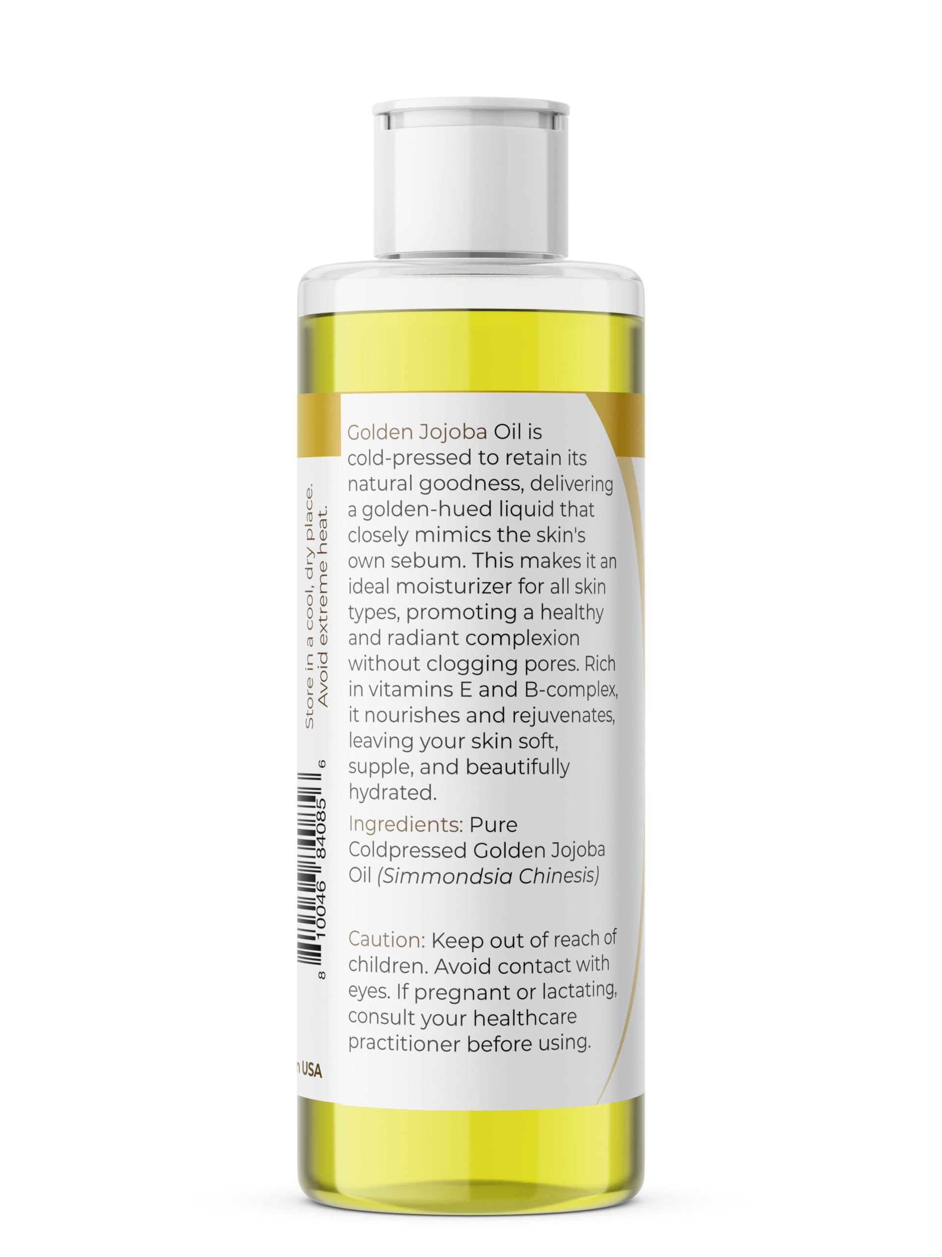 Viva Doria Golden Jojoba Oil - 8 fl oz for Hair, Skin, Nails, and More - 100% Pure Unrefined, Deeply Moisturizing Anti-Aging Oil for Men and Women - Image 3