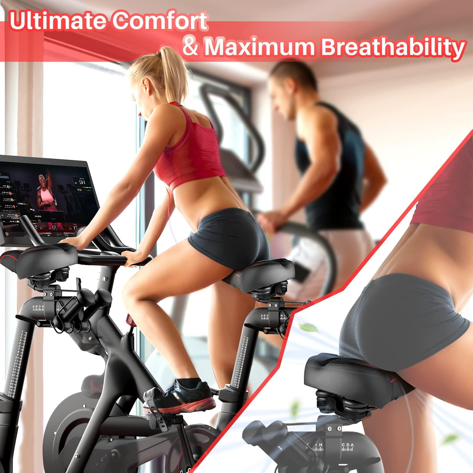 Oversized Bike Seat for Peloton Bike & Bike+, Comfort Seat Cushion Compatible with Peloton, Road or Exercise Bikes, Bicycle Wide Saddle Replacement for Men & Women, Accessories for Peloton - Image 4