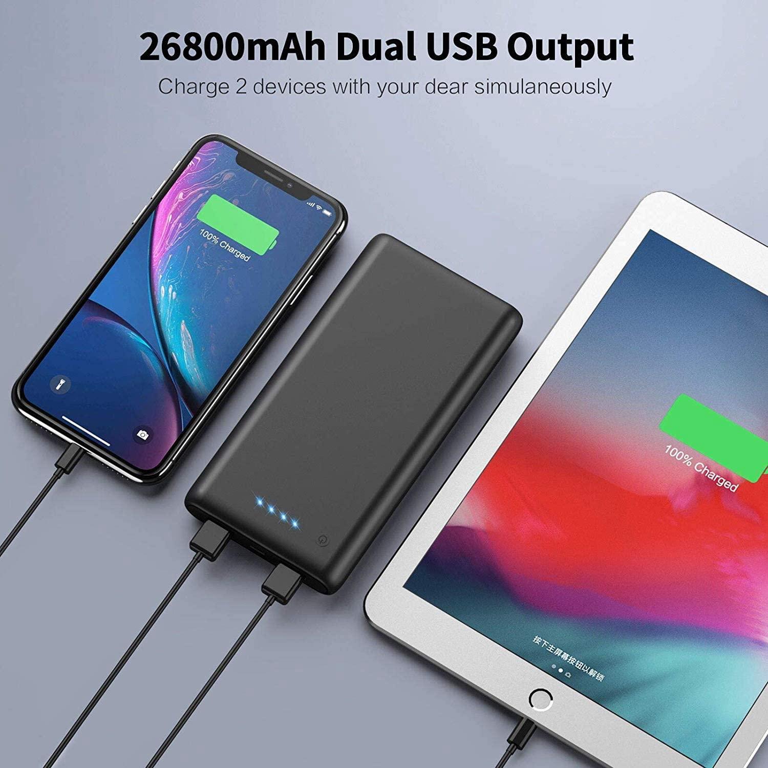 Portable Charger Power Bank 26800mah,Ultra-High Capacity Safer External Cell Phone Battery Pack,2 USB Output High Speed Charging Power bank Compatible with iPhone 16/15/14/13/12 Galaxy Android LG etc - Image 4