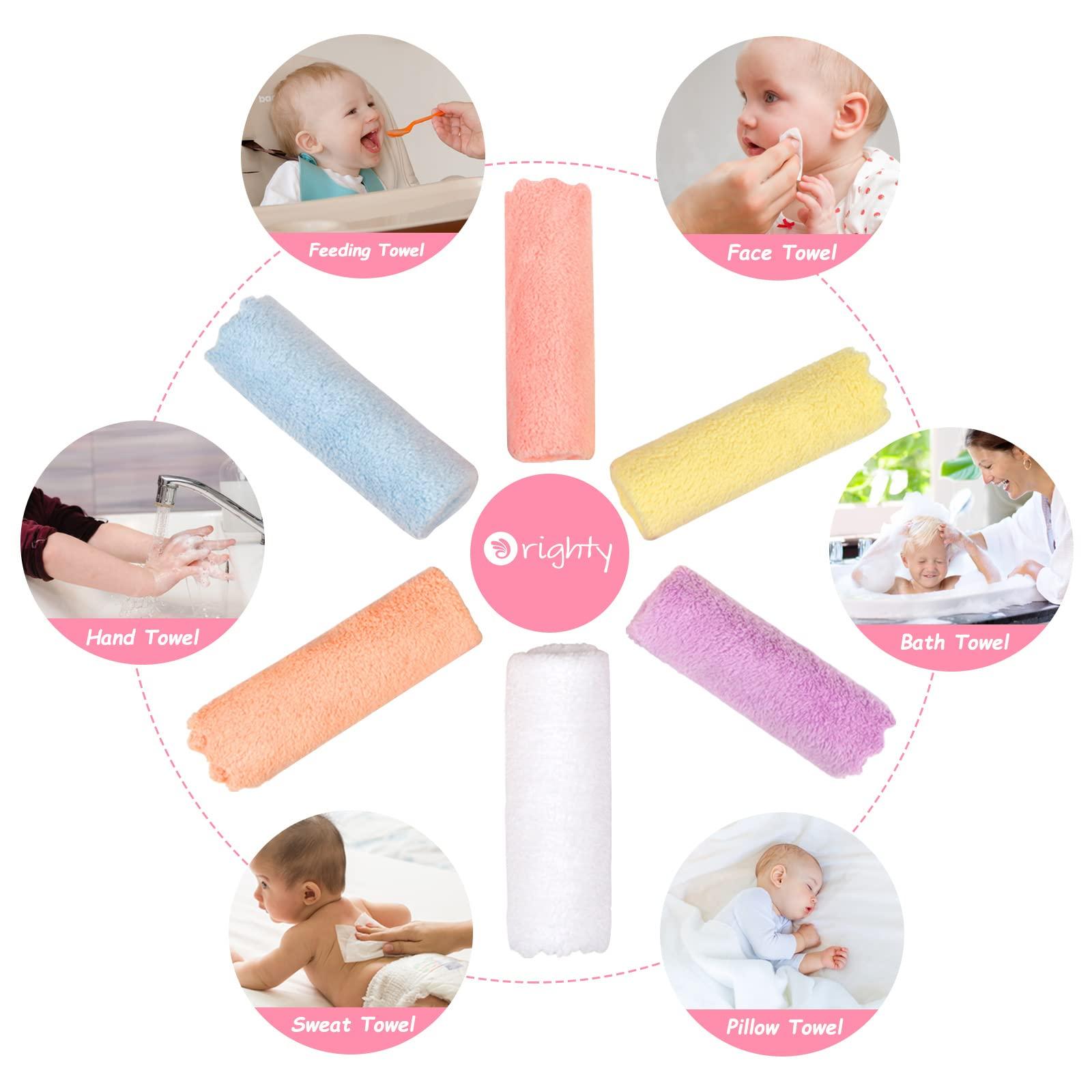 Orighty Baby Washcloths 24-Pack (7''x9''), Microfiber Coral Fleece Baby Towels, Super Soft and Absorbent Wash Cloths for Newborns, Infants and Toddlers, Gentle on Delicate Skin for Face Hands and Body - Image 6