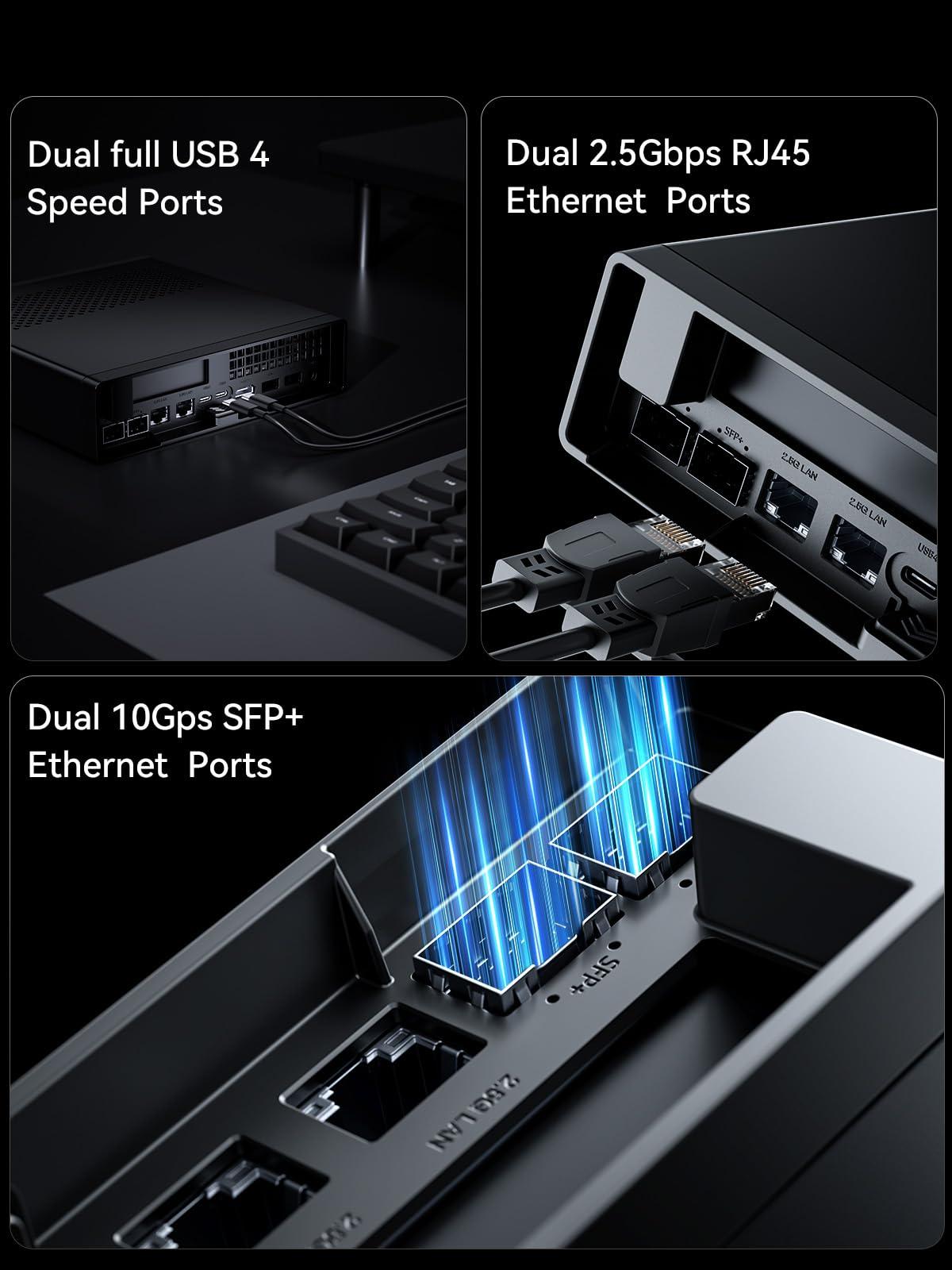 MINISFORUM MS-01-S1260 Mini PC Barebone with Intel Core i5-12600H,vPro Enterprise Support,2x10Gbps SFP+LAN/2x2.5G RJ45/2xUSB4/HDIM/16xPCIe 4.0/M.2 NVMe SSD/U.2 NVMe SSD,Mini Computer(No OS/RAM/SSD) - Image 5
