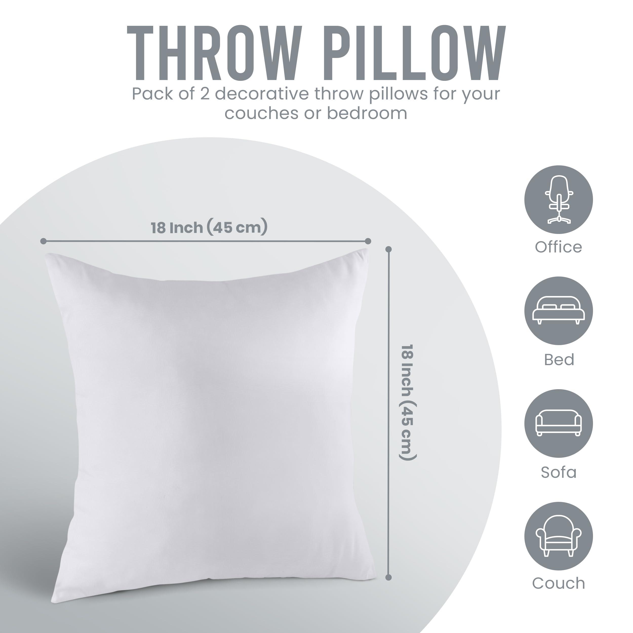 Utopia Bedding Throw Pillows Insert (Pack of 2, White) - 18 x 18 Inches Bed and Couch Pillows - Indoor Decorative Pillow - Image 5