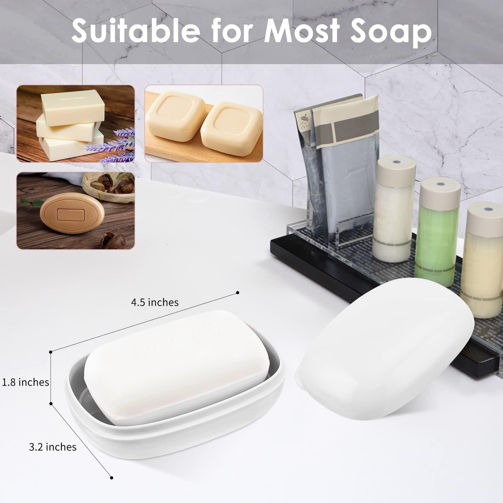 nophike Soap Holder with Lid 1 Pack，Travel Soap Container with Removable Draining Layer.Soap Dish for Home, Camping, Travel，Fashion Soap Box (White) - Image 5