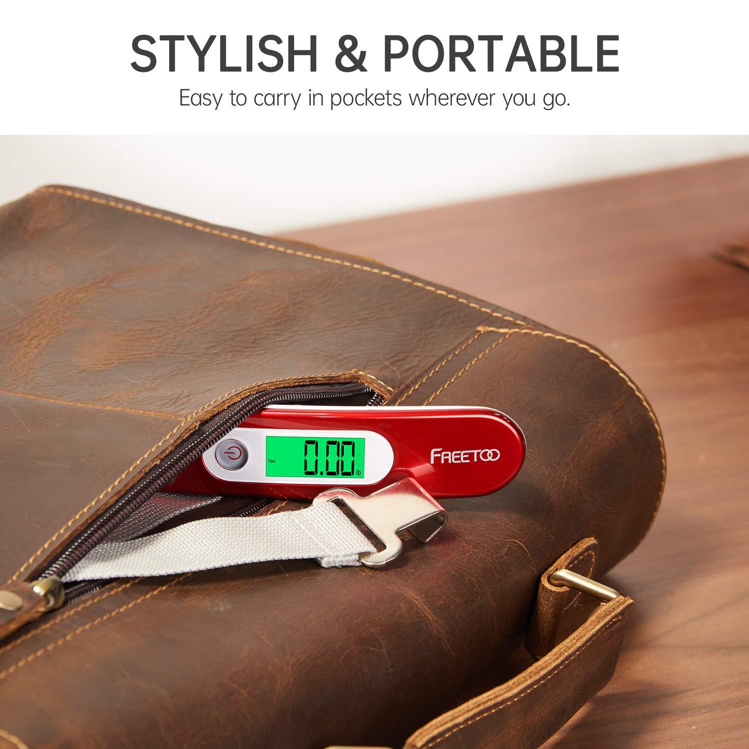 FREETOO Luggage Scale Portable Digital Hanging Scale for Travel, Suitcase Weight Scale with Superior Piano Lacquer 110 Lb/ 50Kg Capacity, Battery Included - Image 6