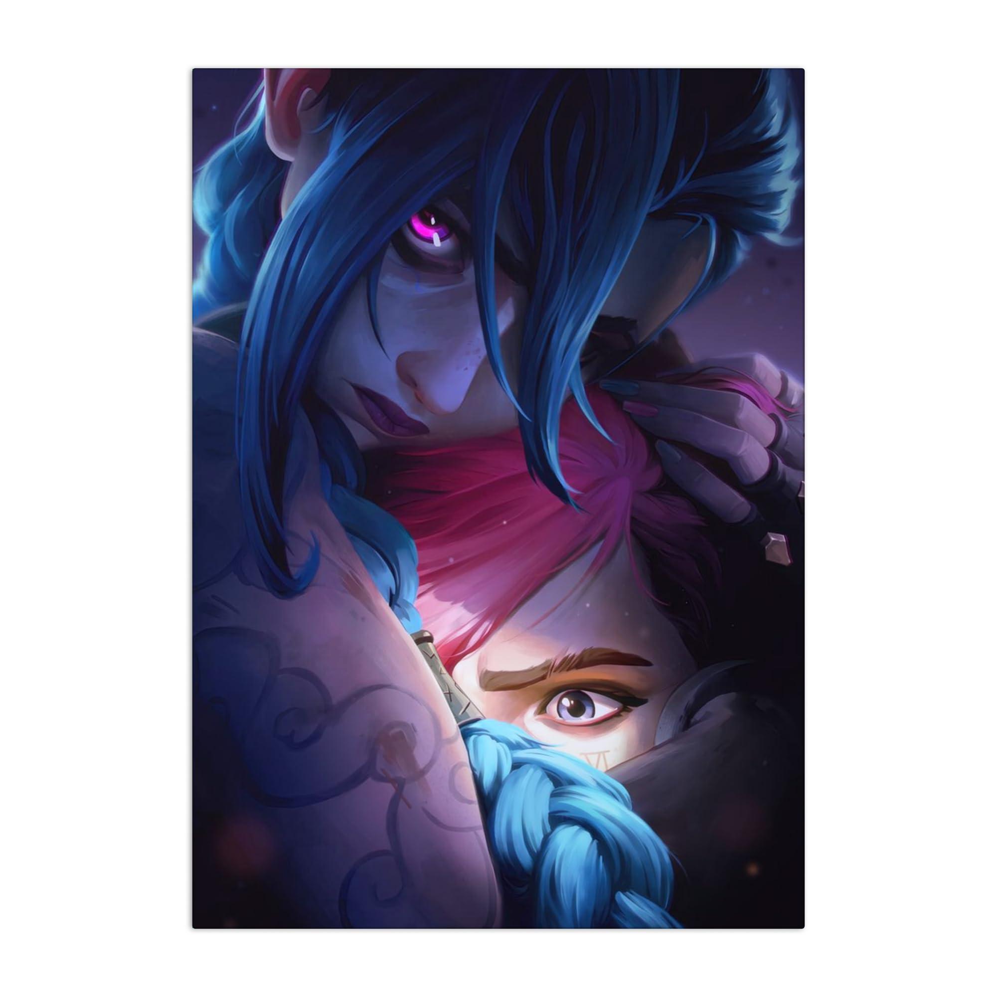 Displate Metal Poster – League of Legends - Arcane - Season 2 - Easy Magnetic Mounting - Jinx and Vi – Room Decor Bedroom Wall Posters 12.6x17.7 in