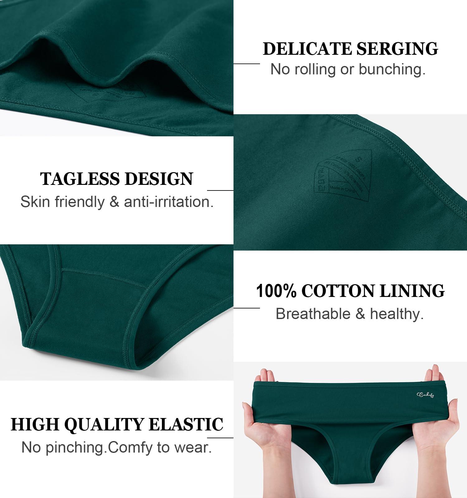 coskefy Women's Underwear Cotton Hipster Panties Low Rise Briefs Soft Strench Breathable Ladies Bikini Underwear 6 Pack - Image 5