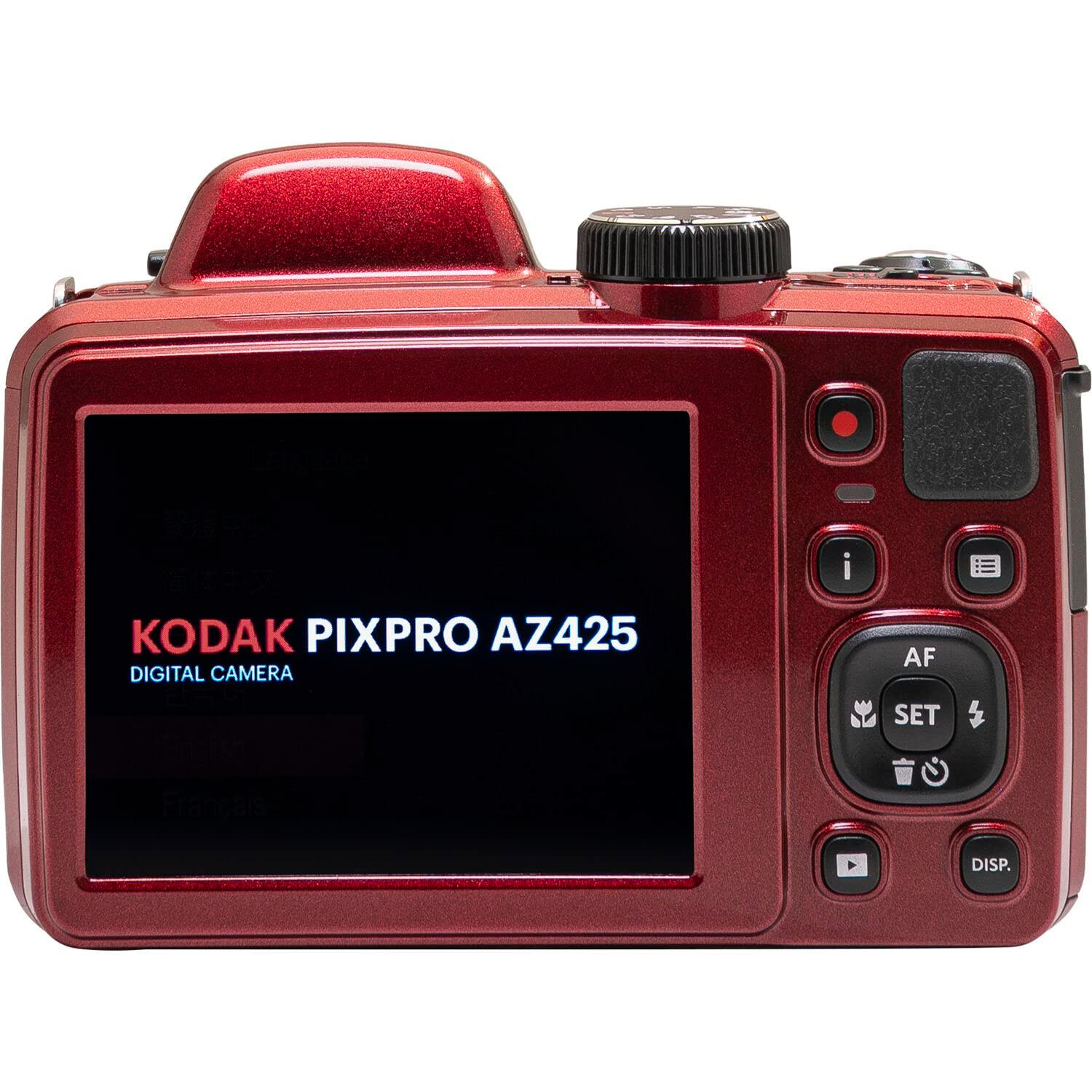 Kodak PIXPRO AZ425 Digital Camera + 32GB Memory Card + Camera Case (Black) + Battery + Charger + USB Card Reader + Table Tripod + Accessories (Red) - Image 6