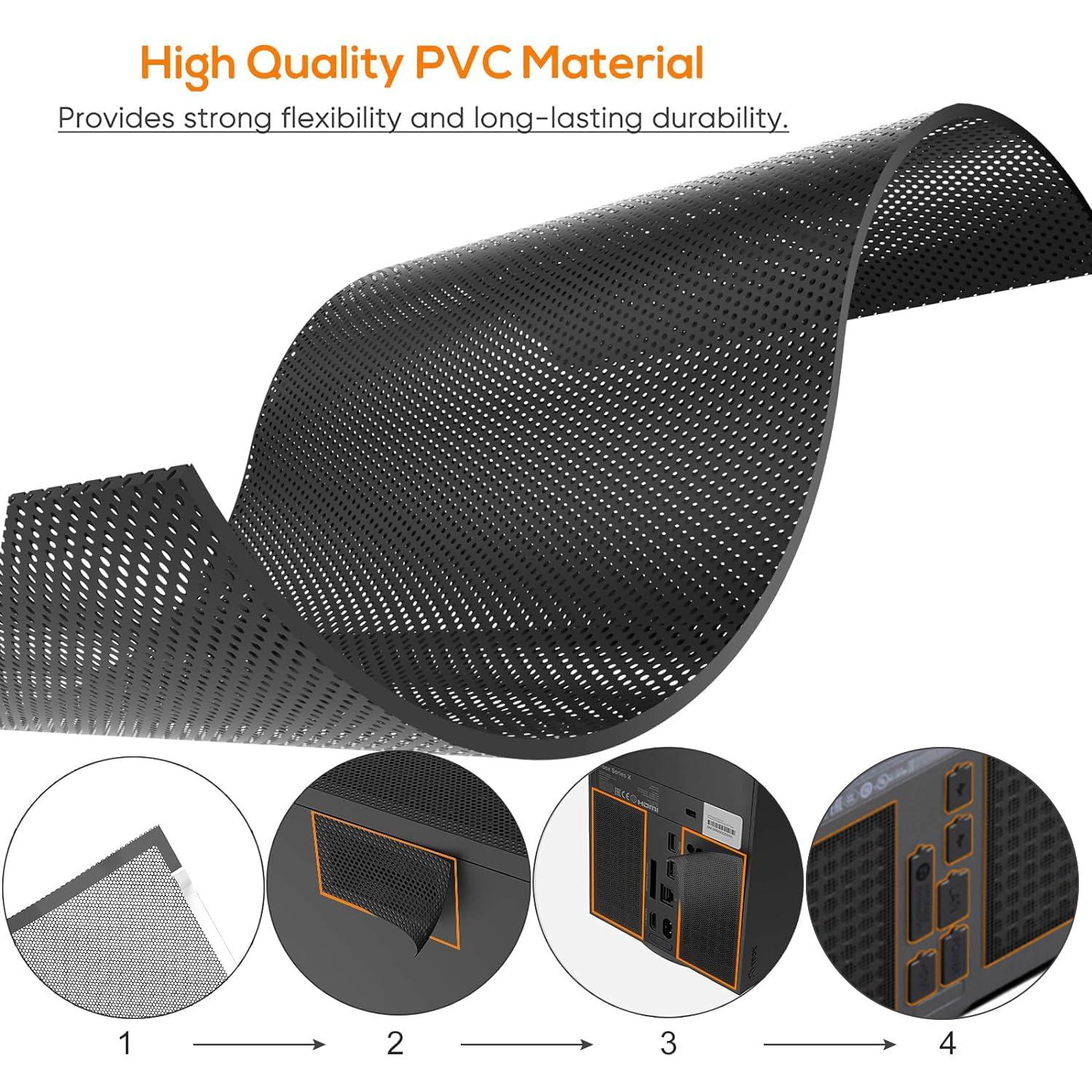 GAMSURFING Dust Filter for Xbox Series X Console- 8 Silicone Plugs and 4 PVC Meshs Set, Anti-Dust Vent Cover Dustproof Case X-Series X Accessories with 6 Thump Grip Caps for Xbox Controllers - Image 3