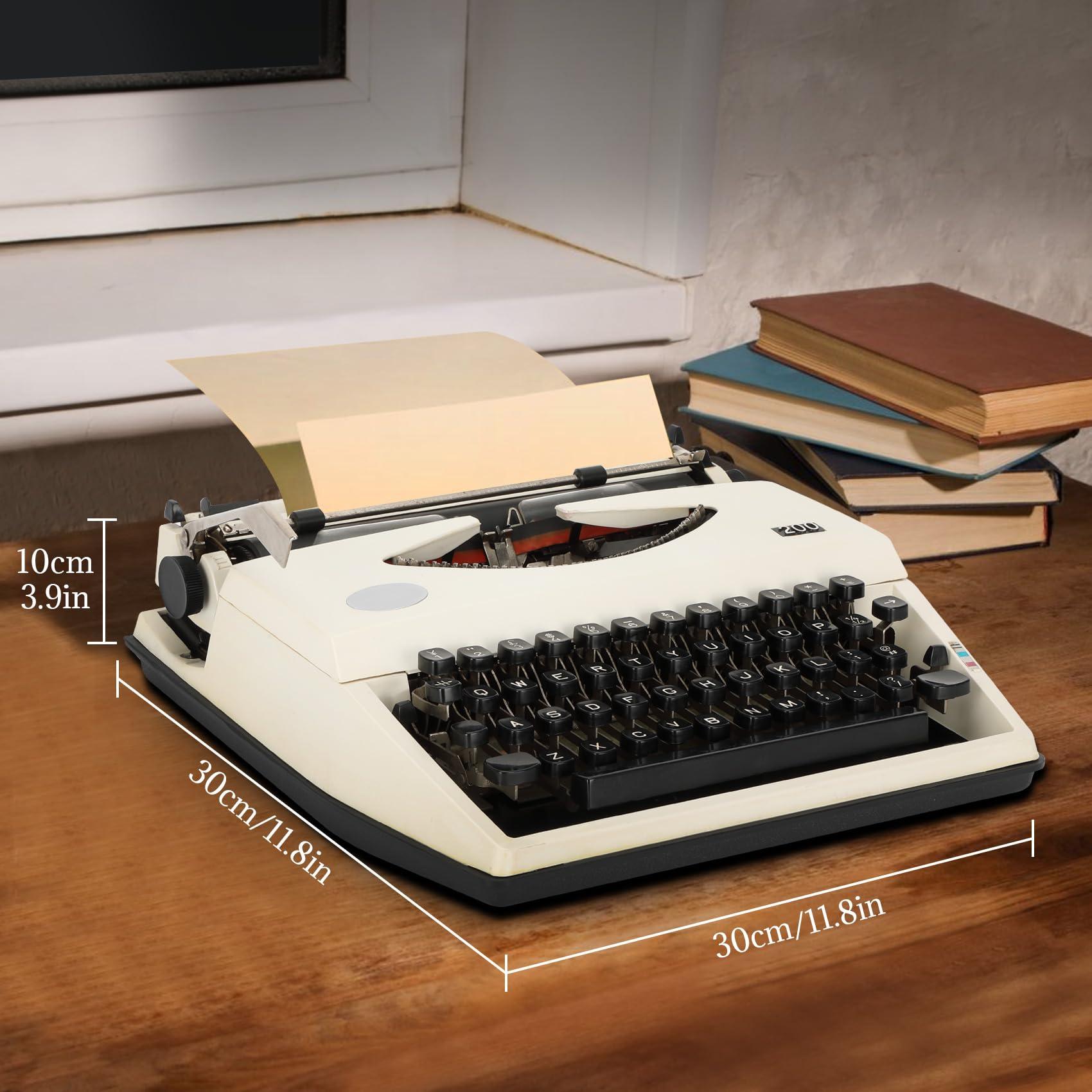 Manual Typewriter,White Traditional Portable Vintage Typewriter Deeply Restored by Craftsmen,Manual Typewriter for Writing,Letters and Vintage Collectible Present,Classic Retro Manual Typewriter - Image 6