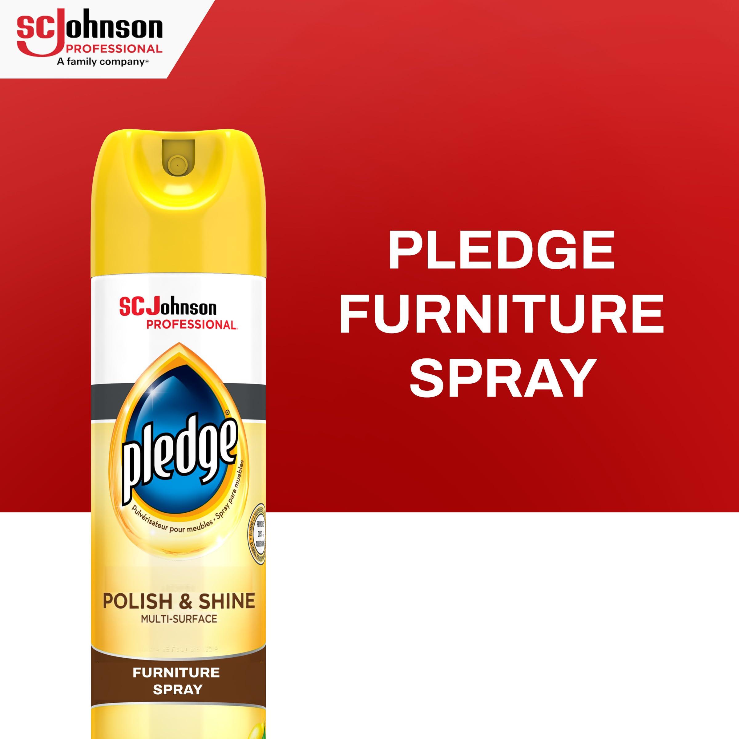 SC Johnson Professional Pledge Polish and Shine for Wood Furniture and More, Lemon Scent, 14.2 Fl Oz, Pack of 6 - Image 2