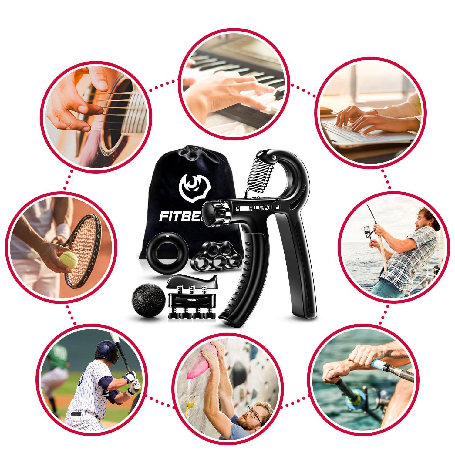 FitBeast Grip Strengthener Forearm Strengthener Hand Grips Strengthener Kit - 5 Pack Adjustable Resistance - Image 5