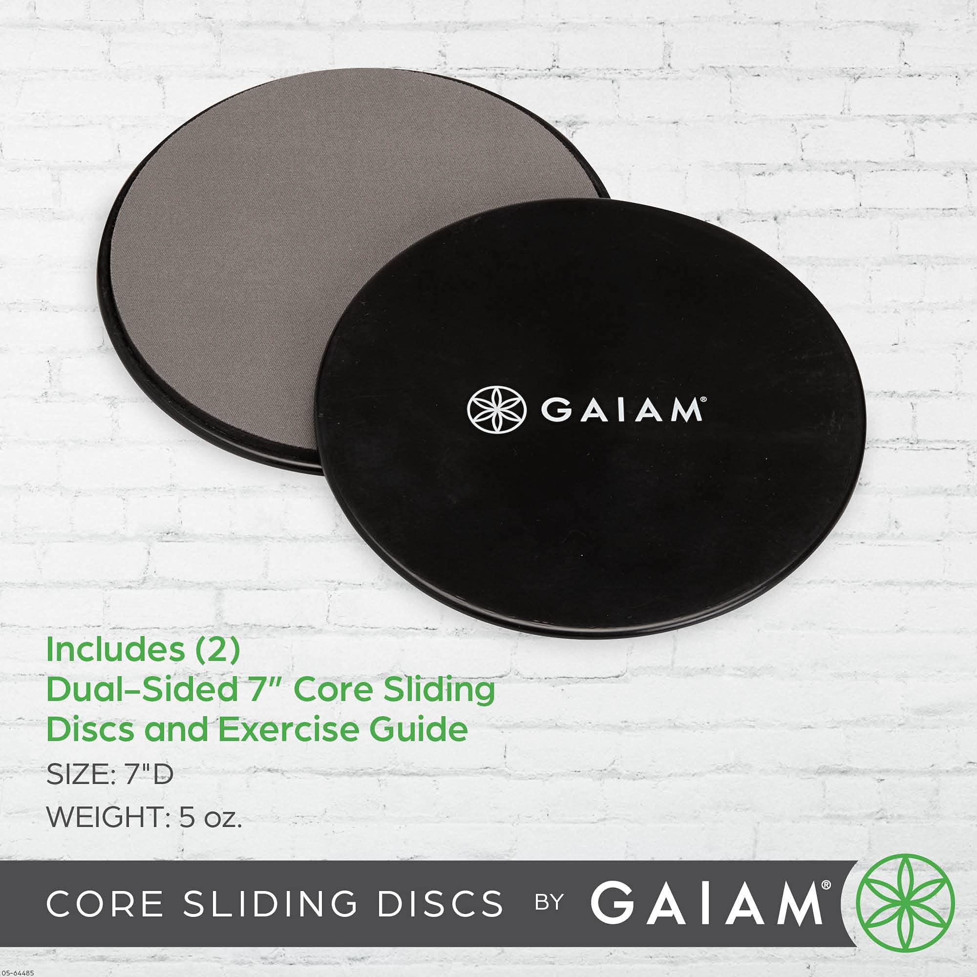 Gaiam Core Sliding Discs - Dual Sided Workout Sliders for Carpet & Hardwood Floor - Home Ab Pads Exercise Equipment Fitness Sliders for Women and Men, Grey/Black - Image 4