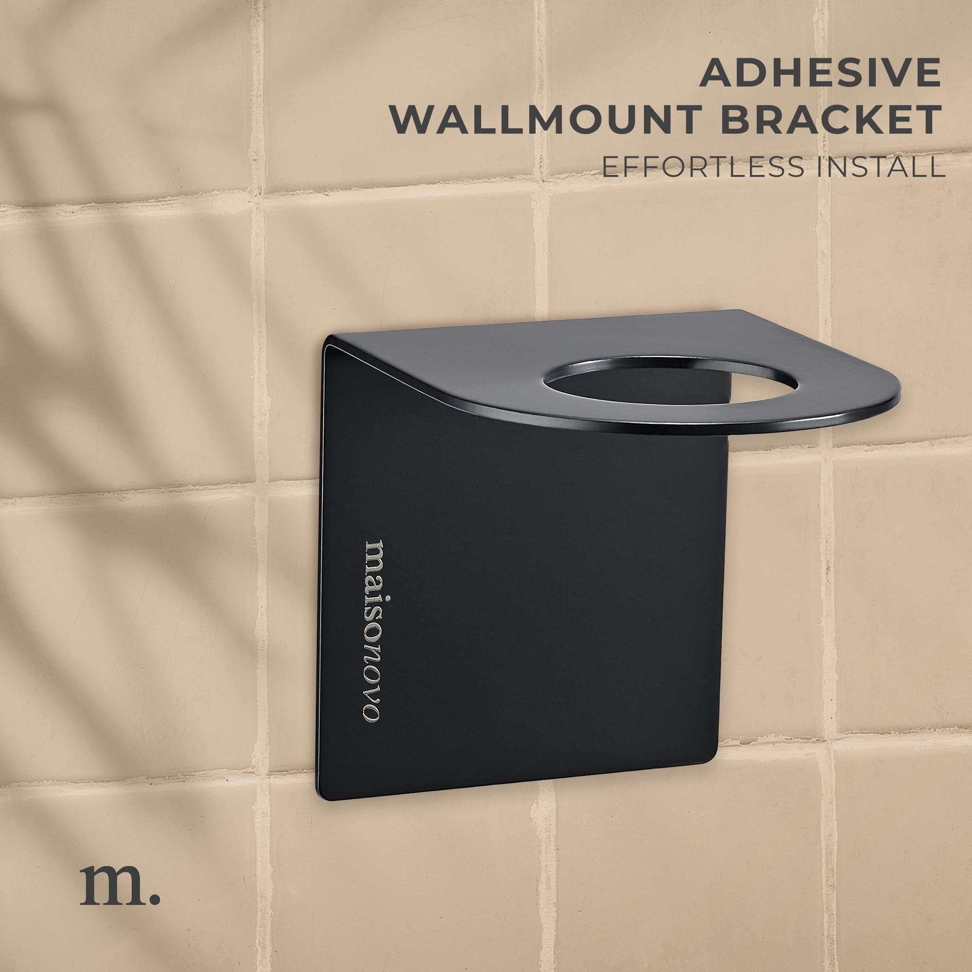 MaisoNovo Shampoo and Conditioner Dispenser - Shower Soap Dispenser Wall Mounted - 16.9 fl oz Set of 3 Black Plastic Bottles Black Pump - Shampoo Dispenser, Shower Dispenser 3 Chamber No Drill - Image 8