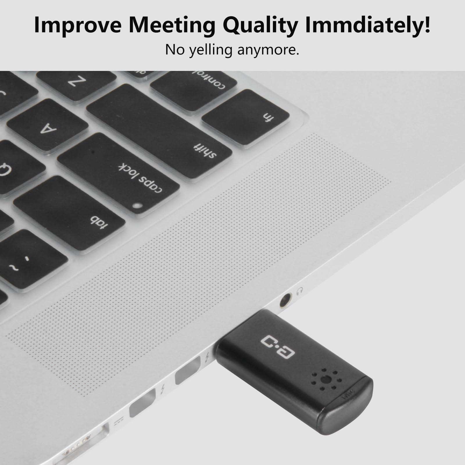 USB Microphone for Laptop and Desktop Computer, High Sensitivity for Clear Call, Plug-and-Play, High Gain, Cordless Mini-Sized Portable, Ideal for Work & Study - Image 3