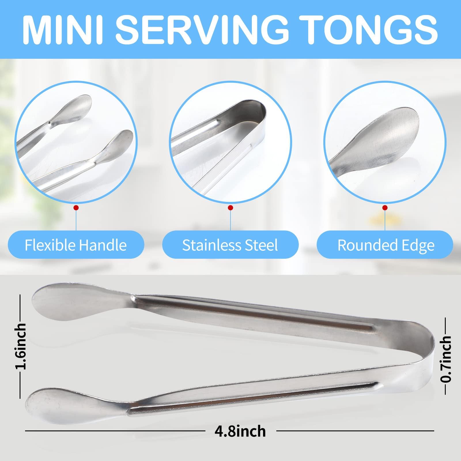 18PCS Mini Tongs for Appetizers, 5Inch Serving Tongs, Ice Tong Appetizer Tong, Small Tongs for Serving Food, Kitchen Utensils for Sugar Cubes, Coffee, Tea Party, Dessert, Charcuterie Board - Image 3