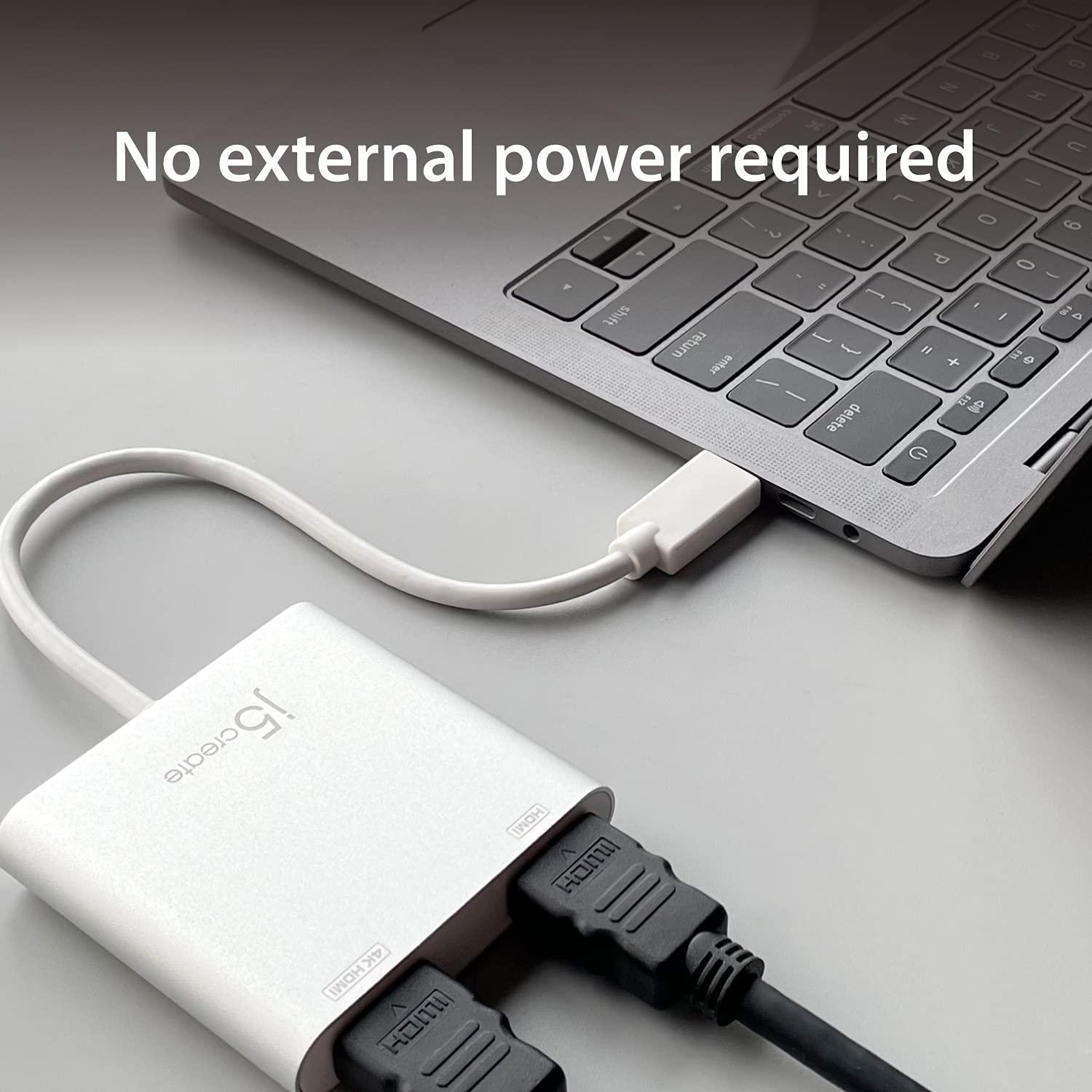 j5create USB to HDMI Adapter - Dual HDMI USB 3.0 Multi-Monitor Cable | 4K + 1080p | Compatible with Windows and macOS (JUA365) - Image 5