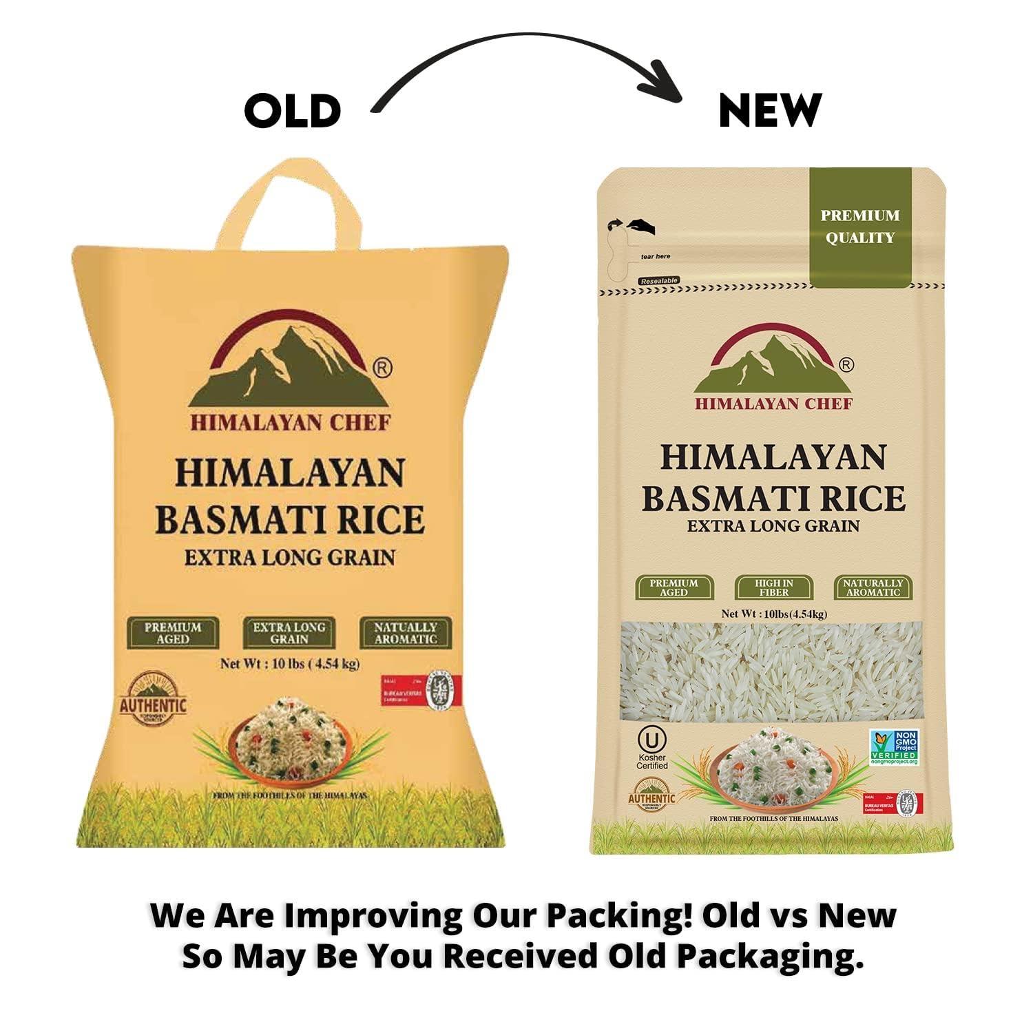 Himalayan Chef Basmati Rice,Extra Long Grain Rice Fluffy Quick Cooking Aromatic - 10 lbs.(Packaging May Vary) - Image 3