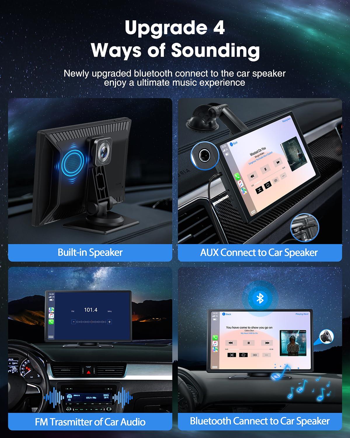 9-Inch Wireless Car Stereo with Carplay, Backup Camera, GPS Navigation, Android Auto - by LAMTTO - Image 5